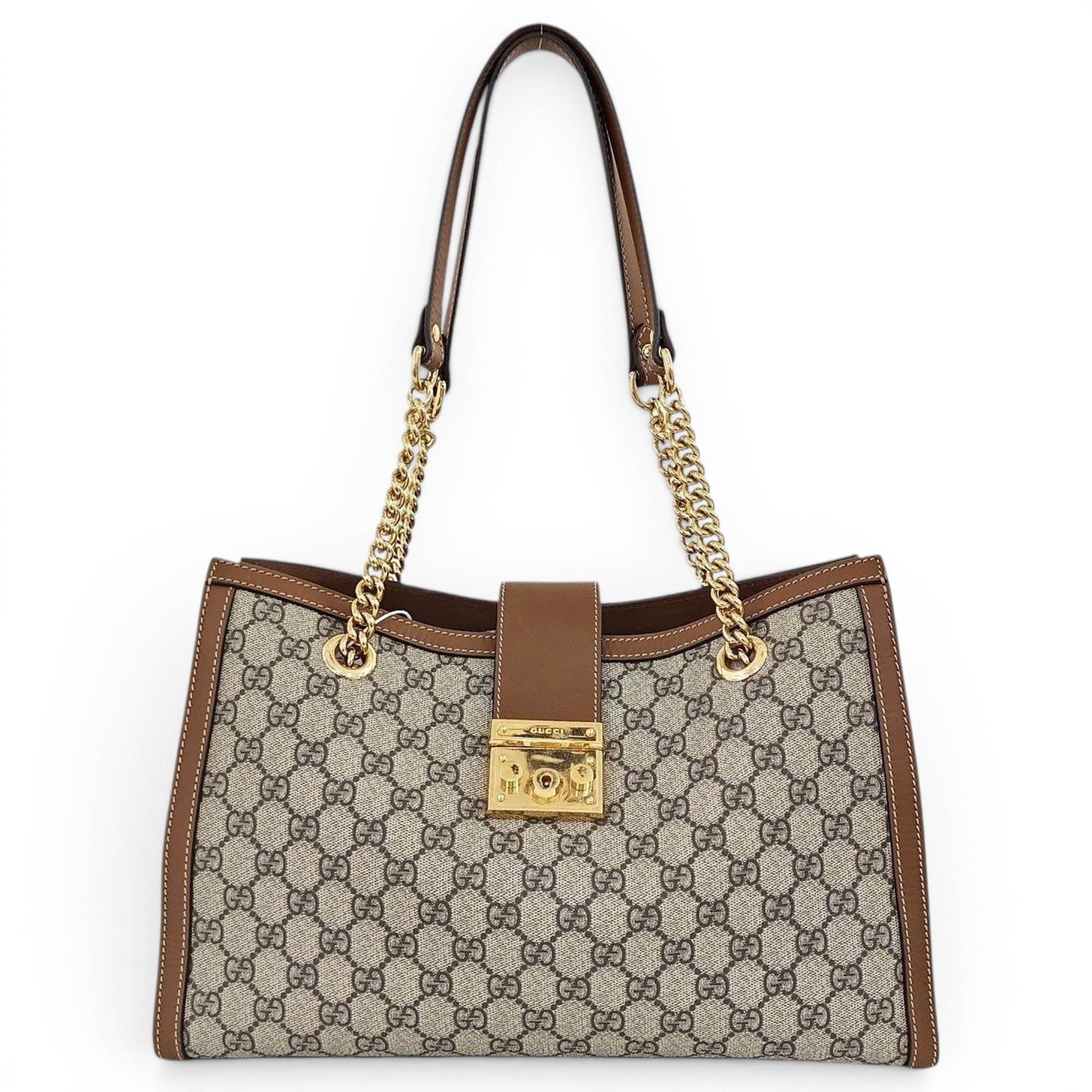 Padlock leather handbag