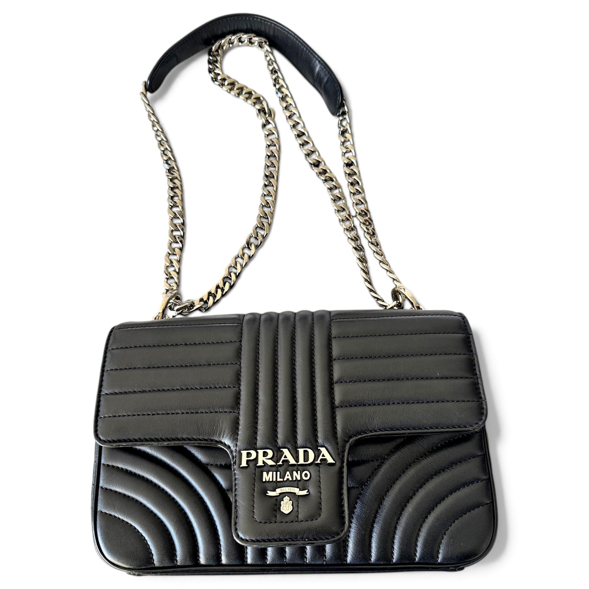 Diagramme leather handbag