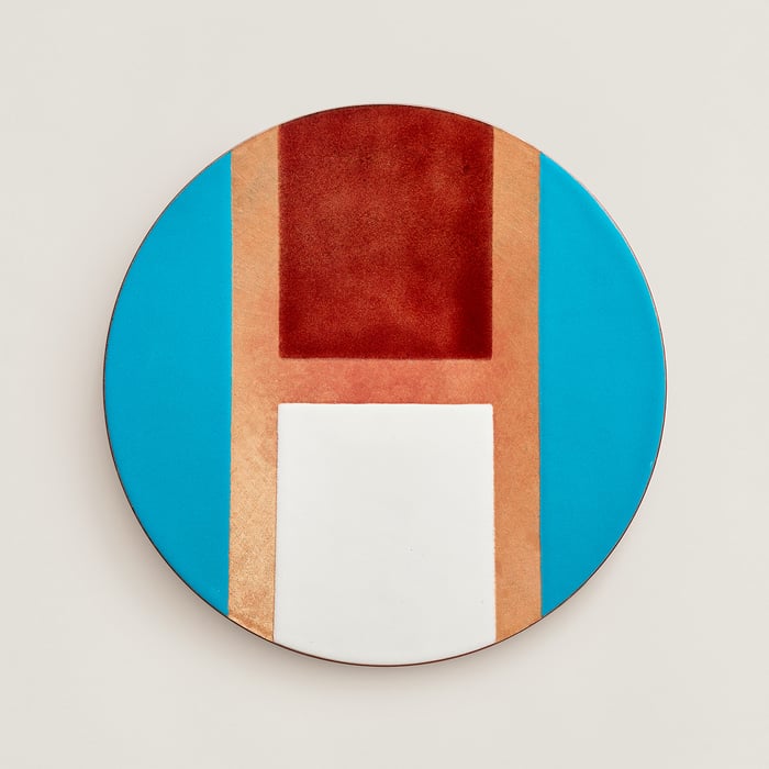 Turquoise Sialk Round Centerpiece, Small Model