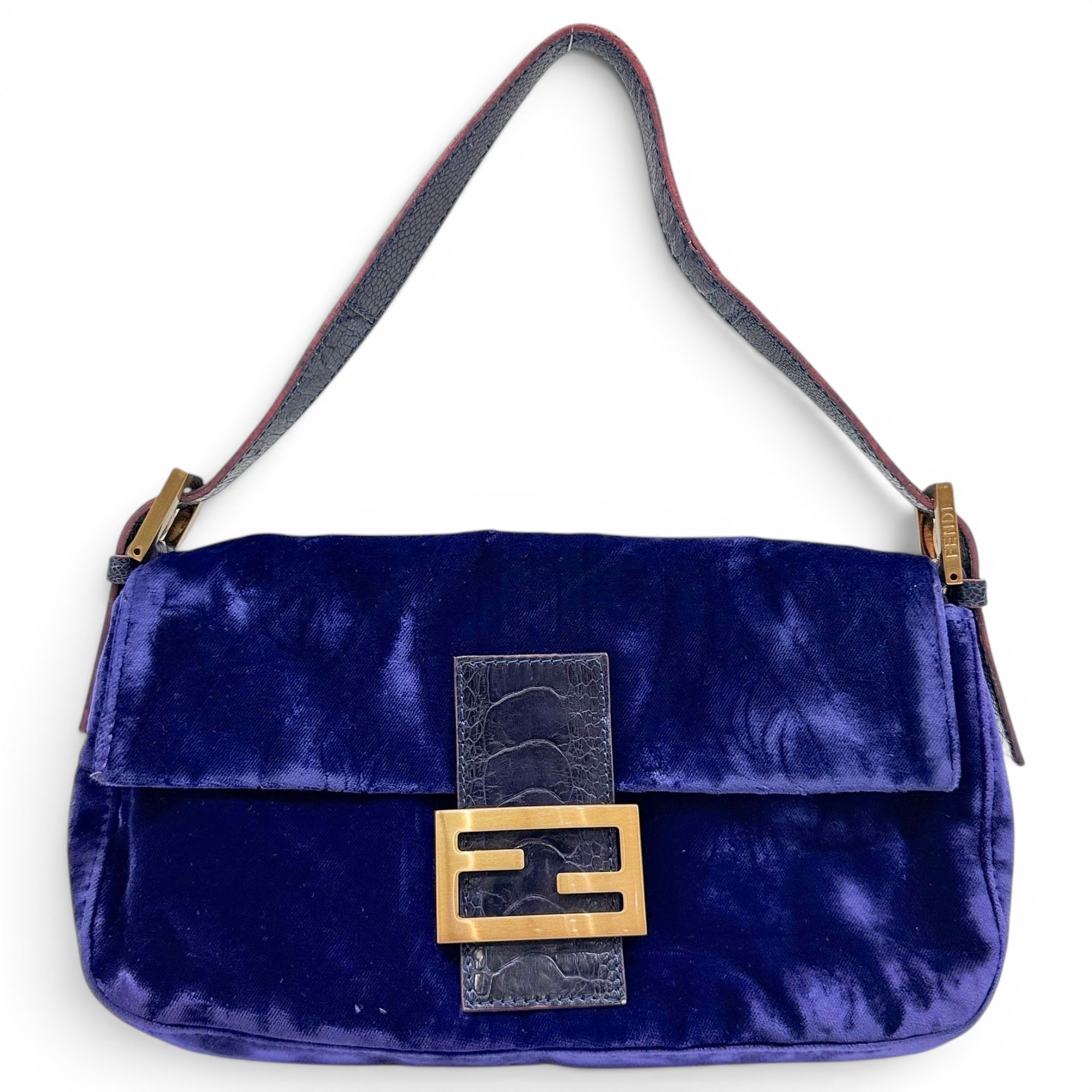 Baguette velvet handbag