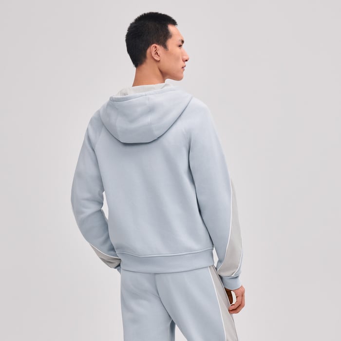 Bleu Glacier Sport Capsule Zipped Hooded Sweater
