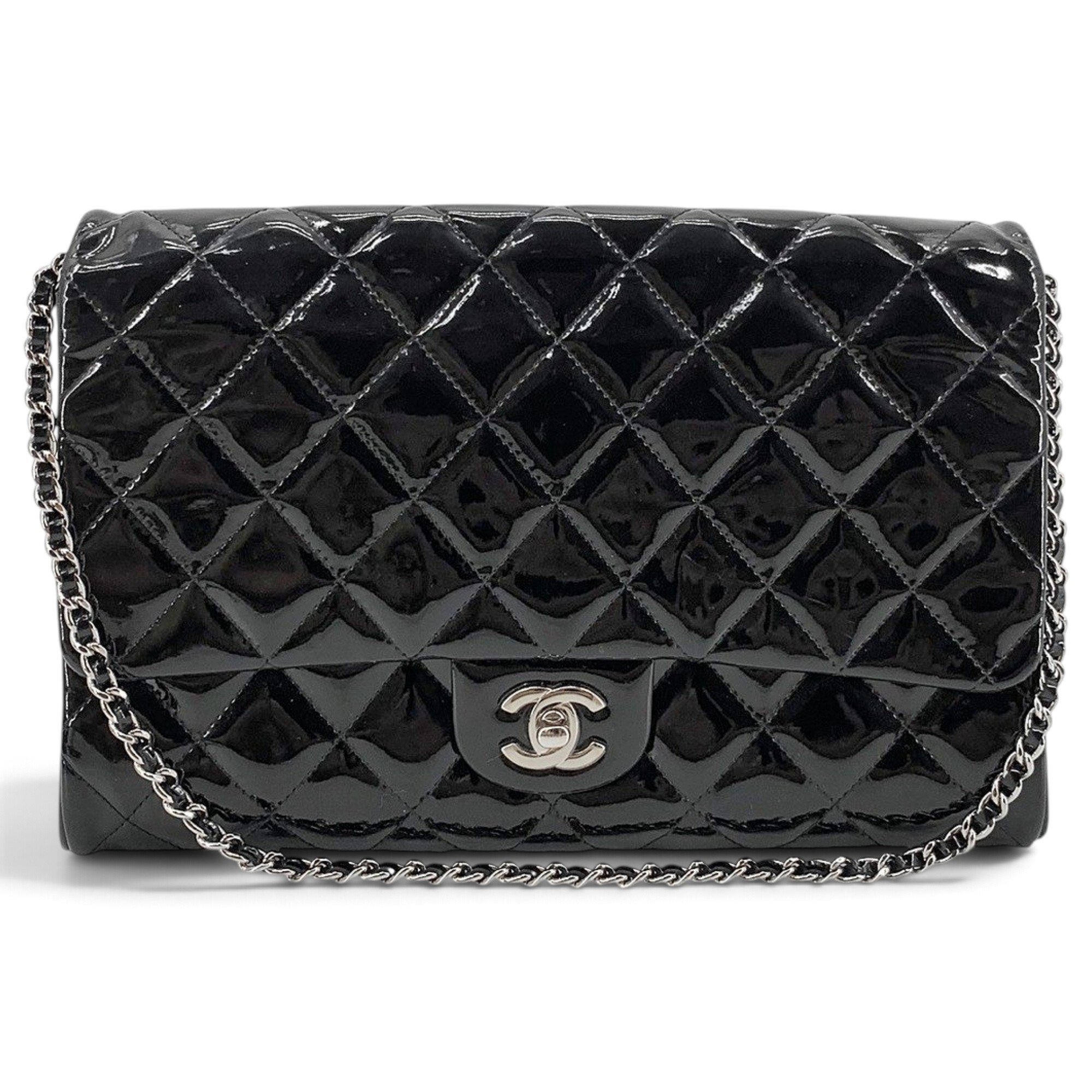 Patent leather handbag