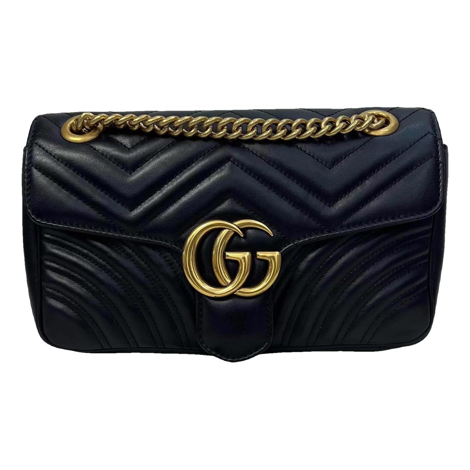 Pearly GG Marmont Flap leather handbag
