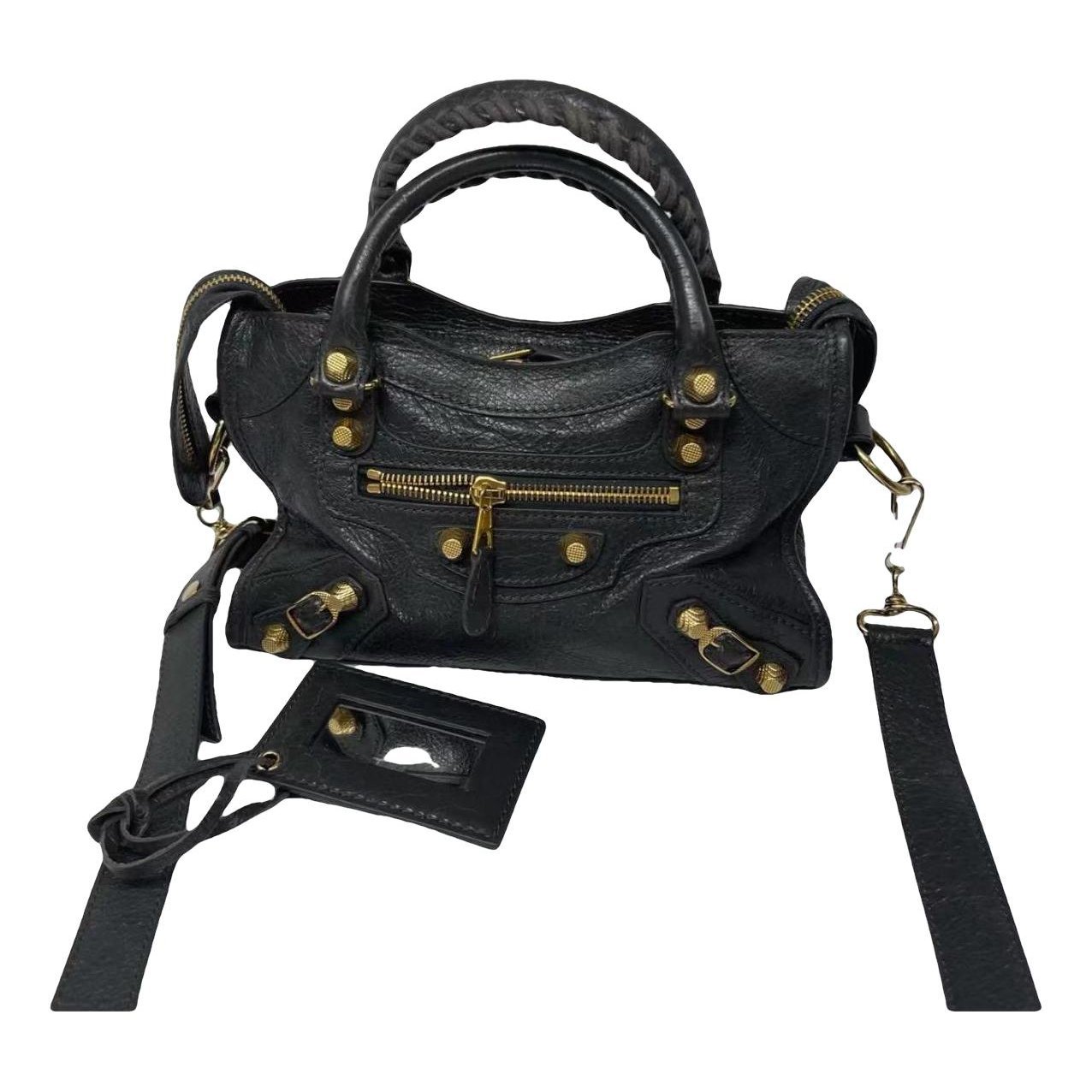 City leather handbag