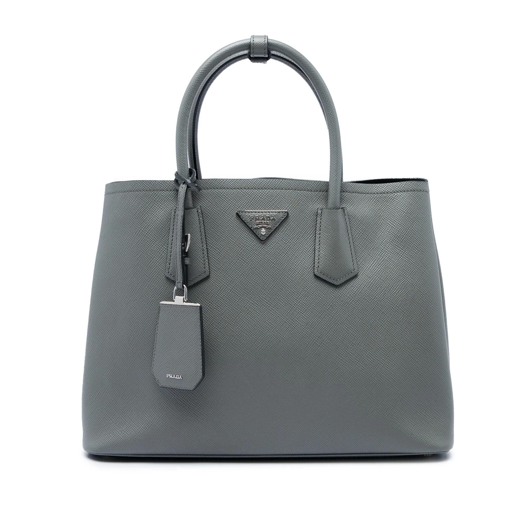 Double leather handbag