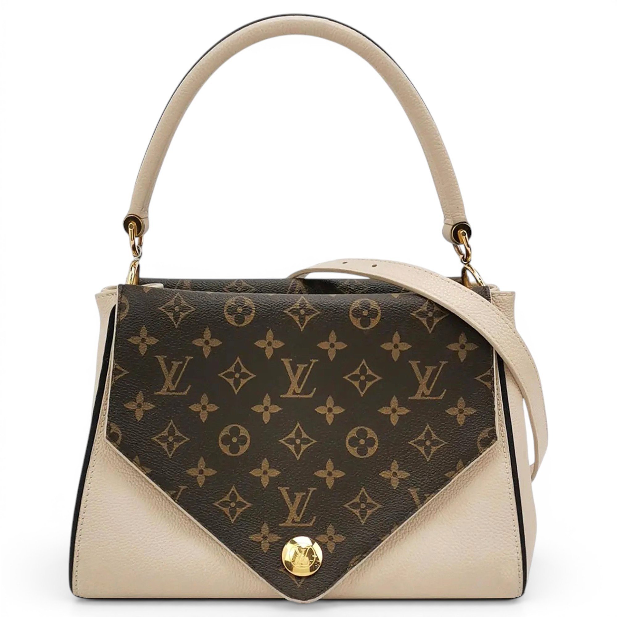 Double V leather crossbody bag