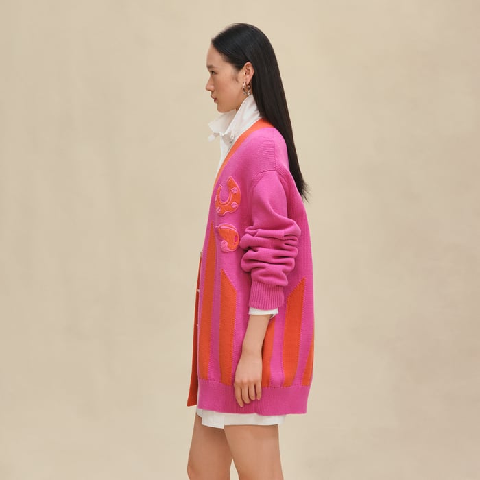 Rose Sakura Long-sleeve Long Cardigan