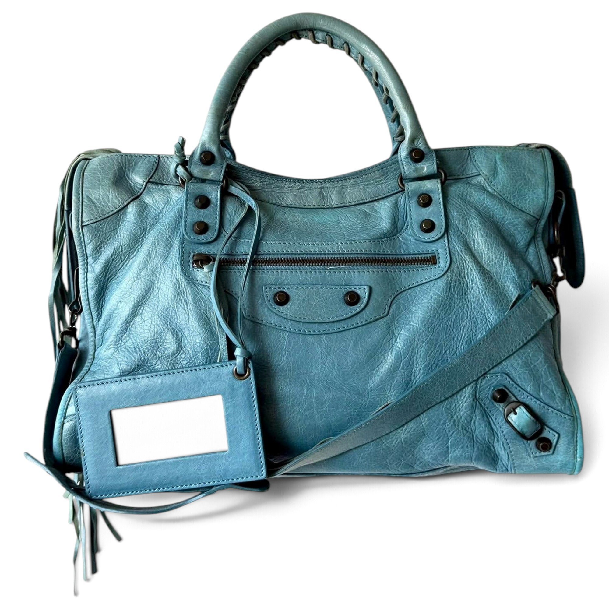 City leather handbag