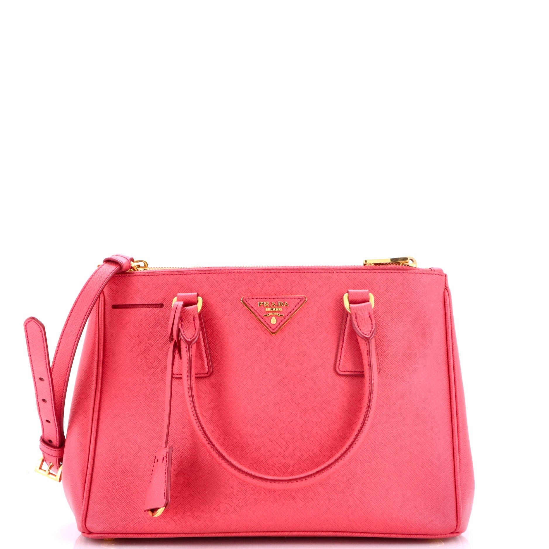 Double Zip Lux Tote Saffiano Leather Small