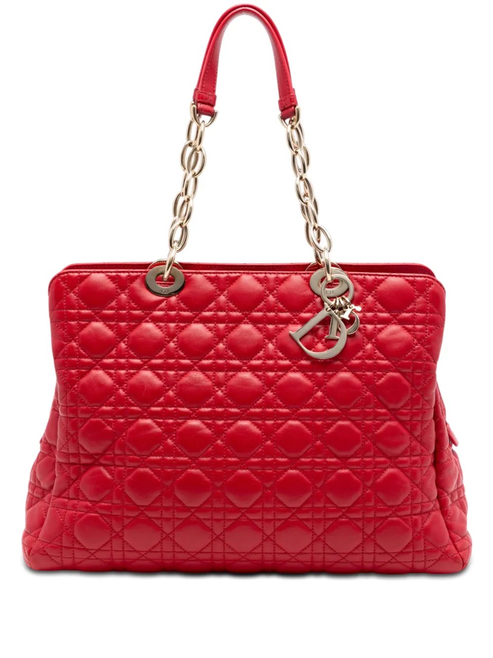 2013 Large Lambskin Cannage Soft Zipped Lady Dior Shopping tote bag