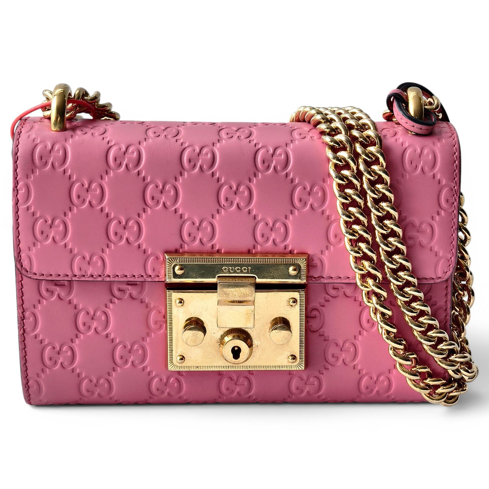 Padlock leather handbag