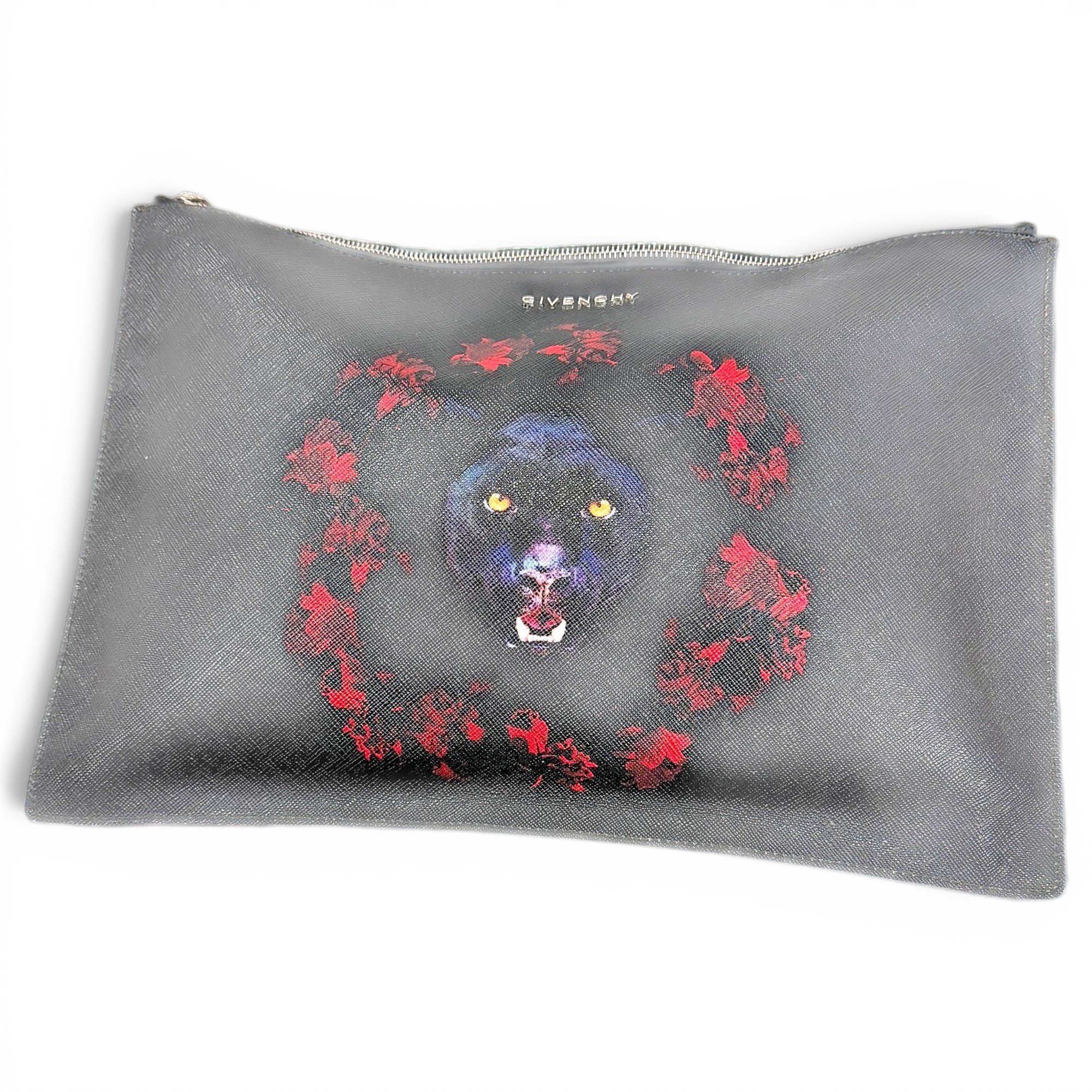 Leather clutch bag