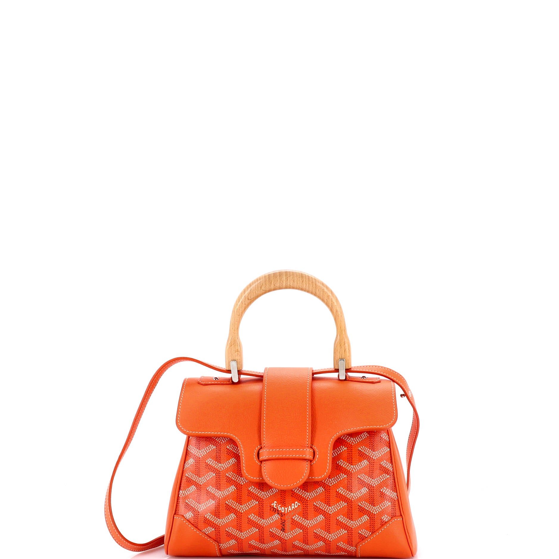 Goyard Saigon Top Handle Bag Coated Canvas with Leather Mini