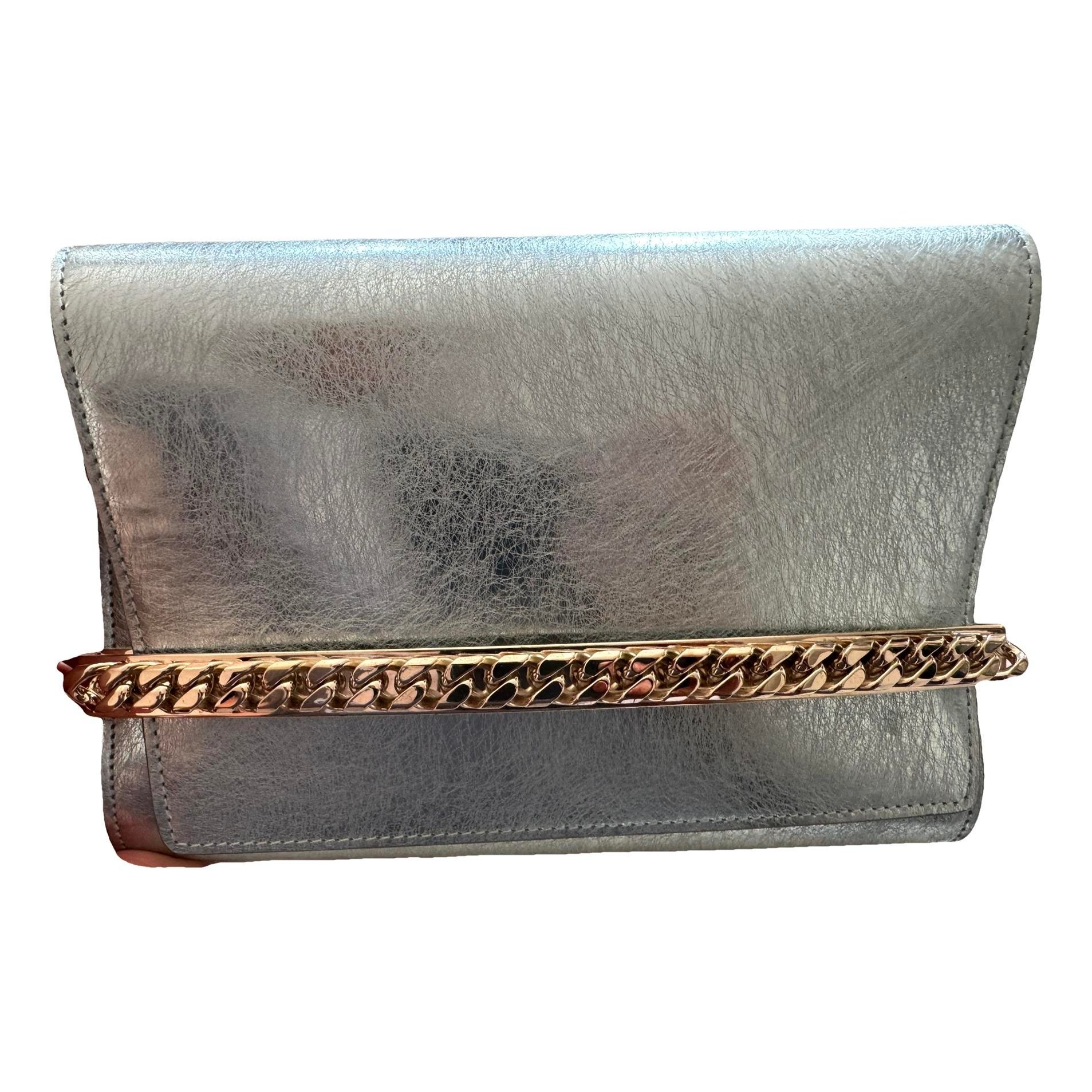 Leather clutch bag