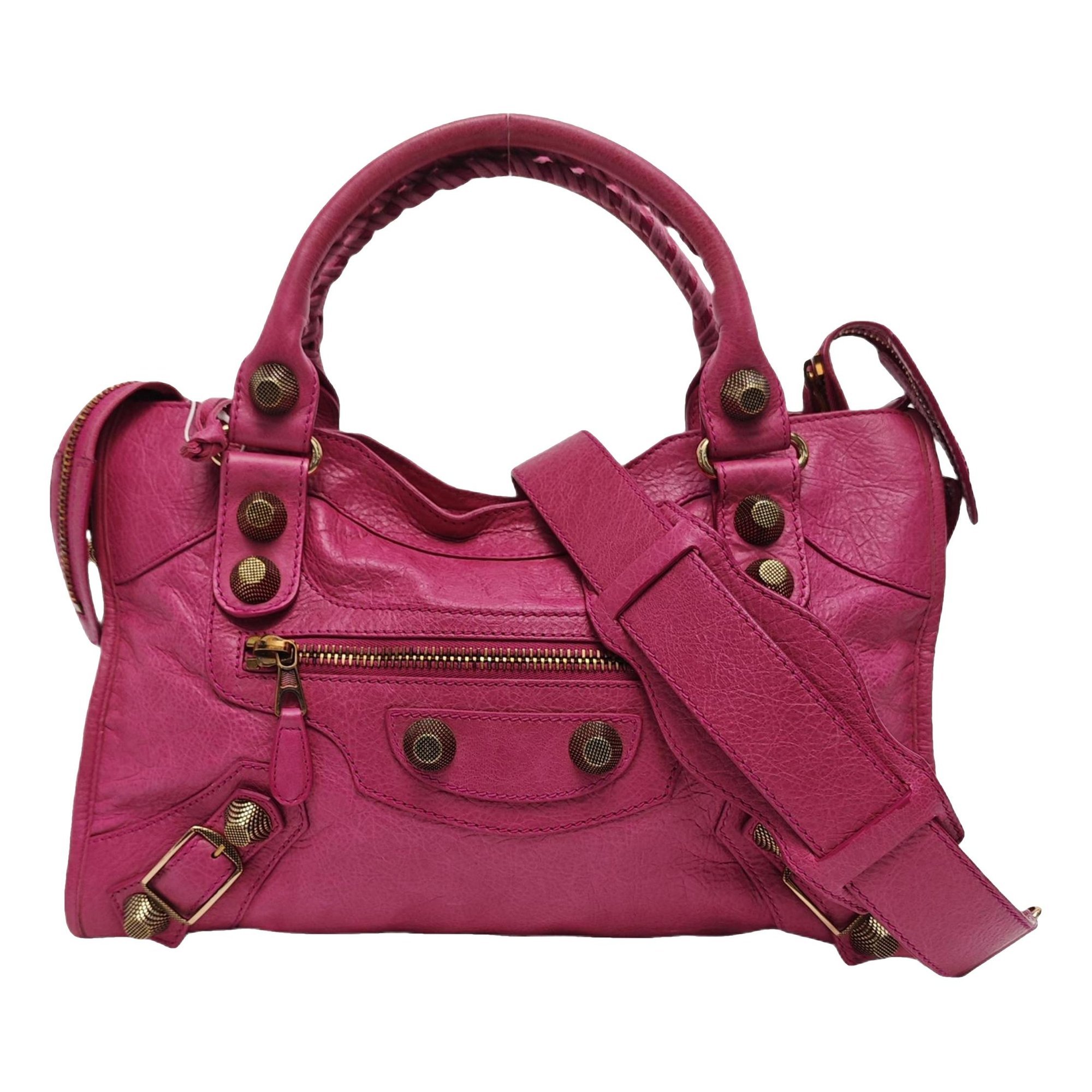 City leather handbag