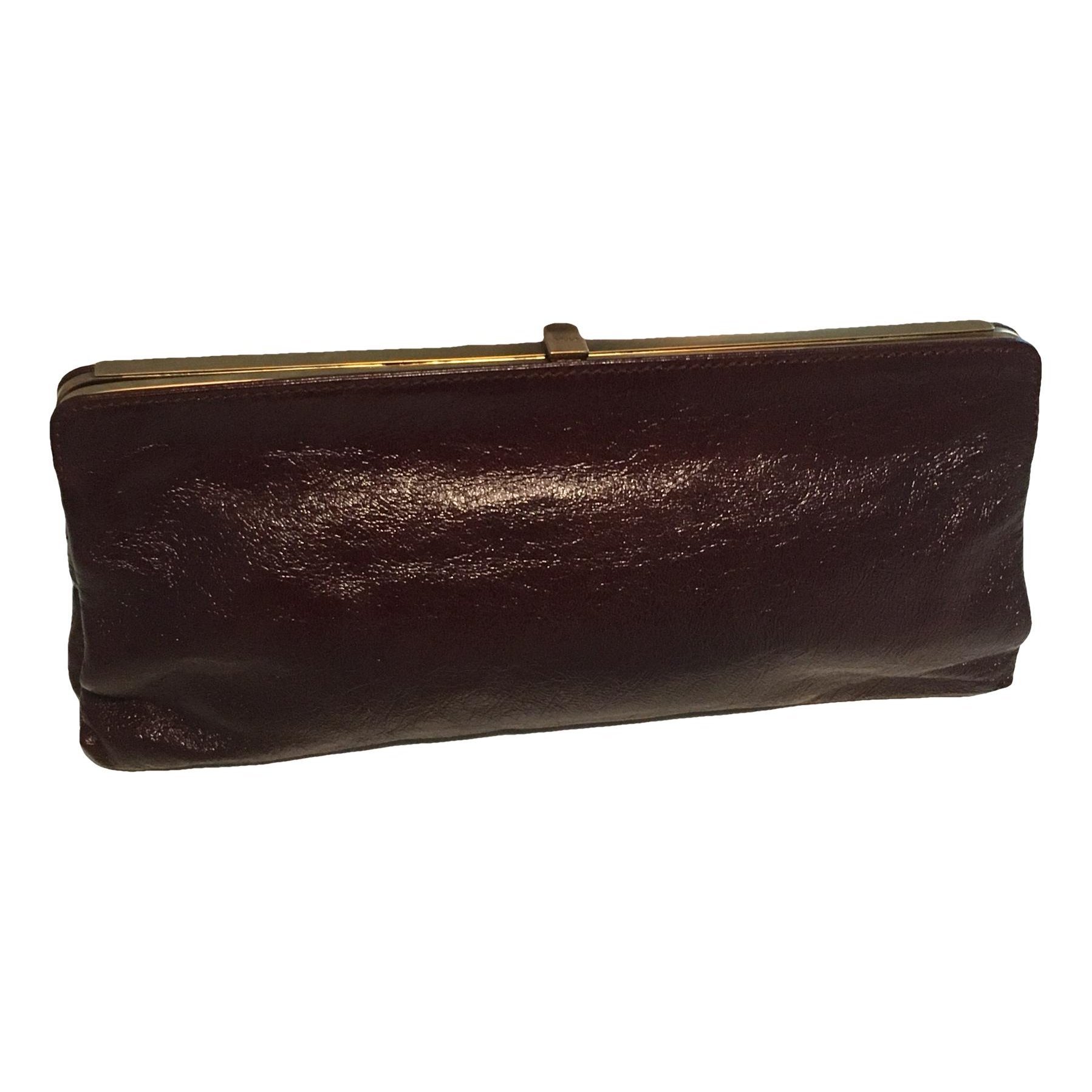 Leather clutch bag