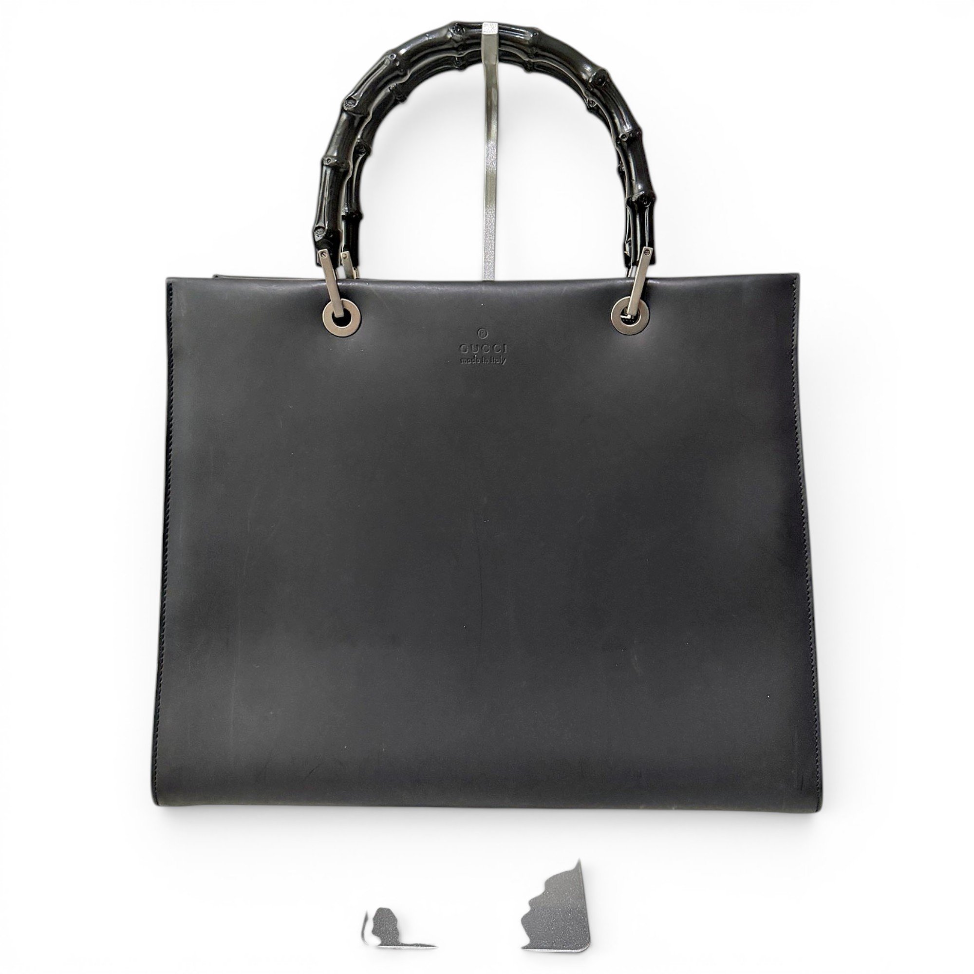 Bamboo Top Handle leather handbag