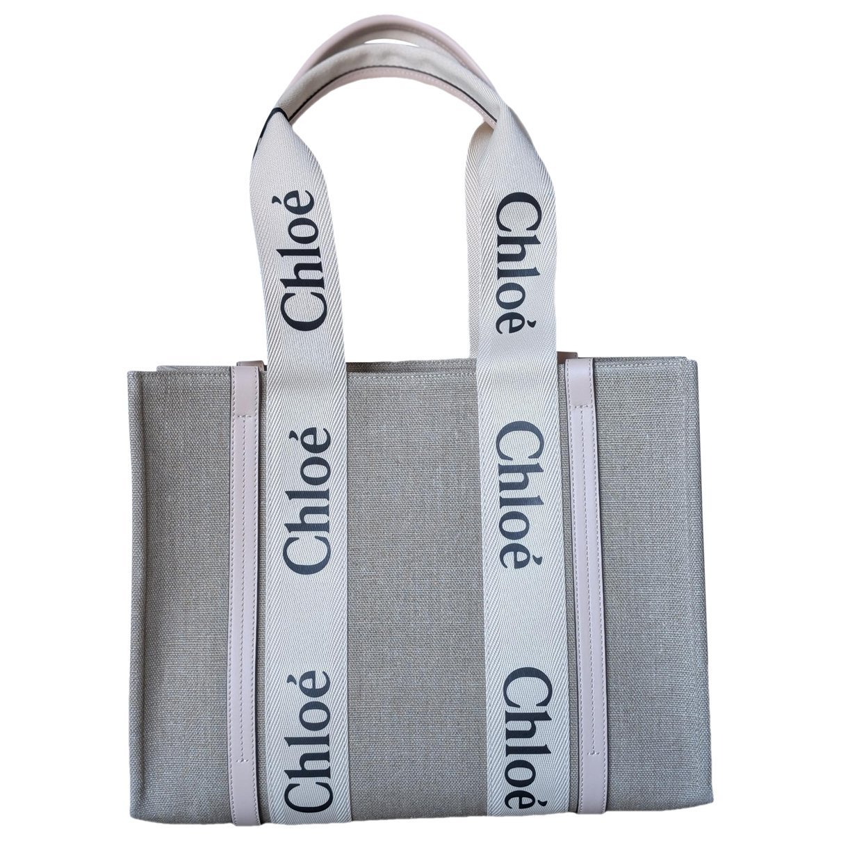 Chloe Woody linen tote