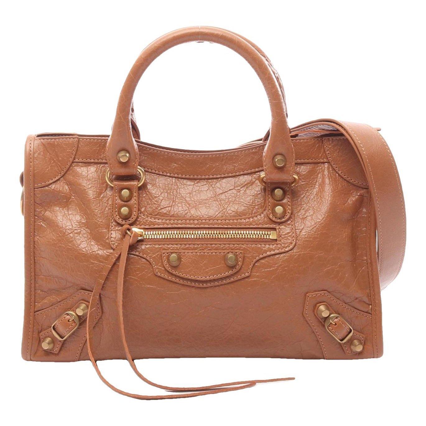 City leather handbag
