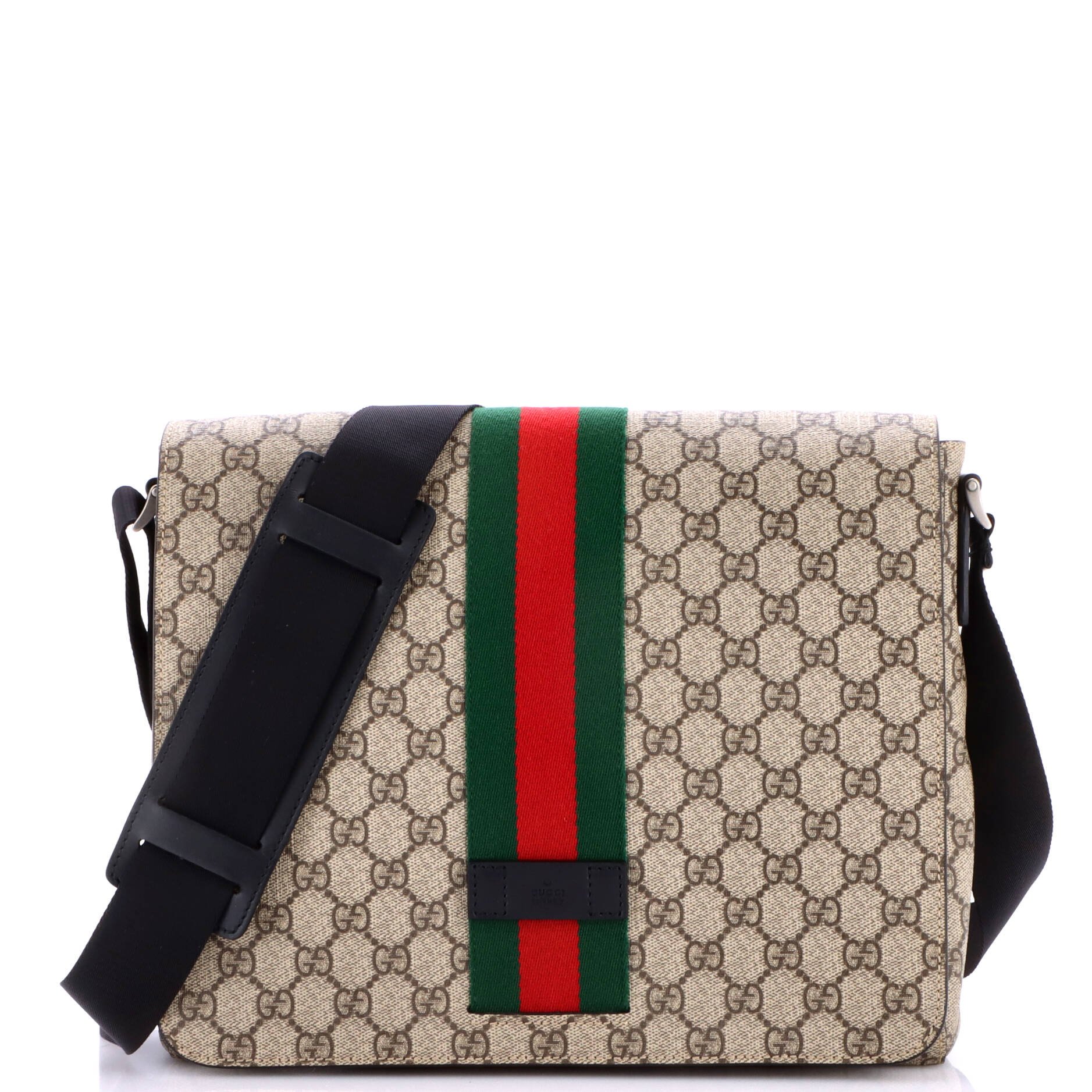 Web Flap Messenger Bag GG Coated Canvas Medium
