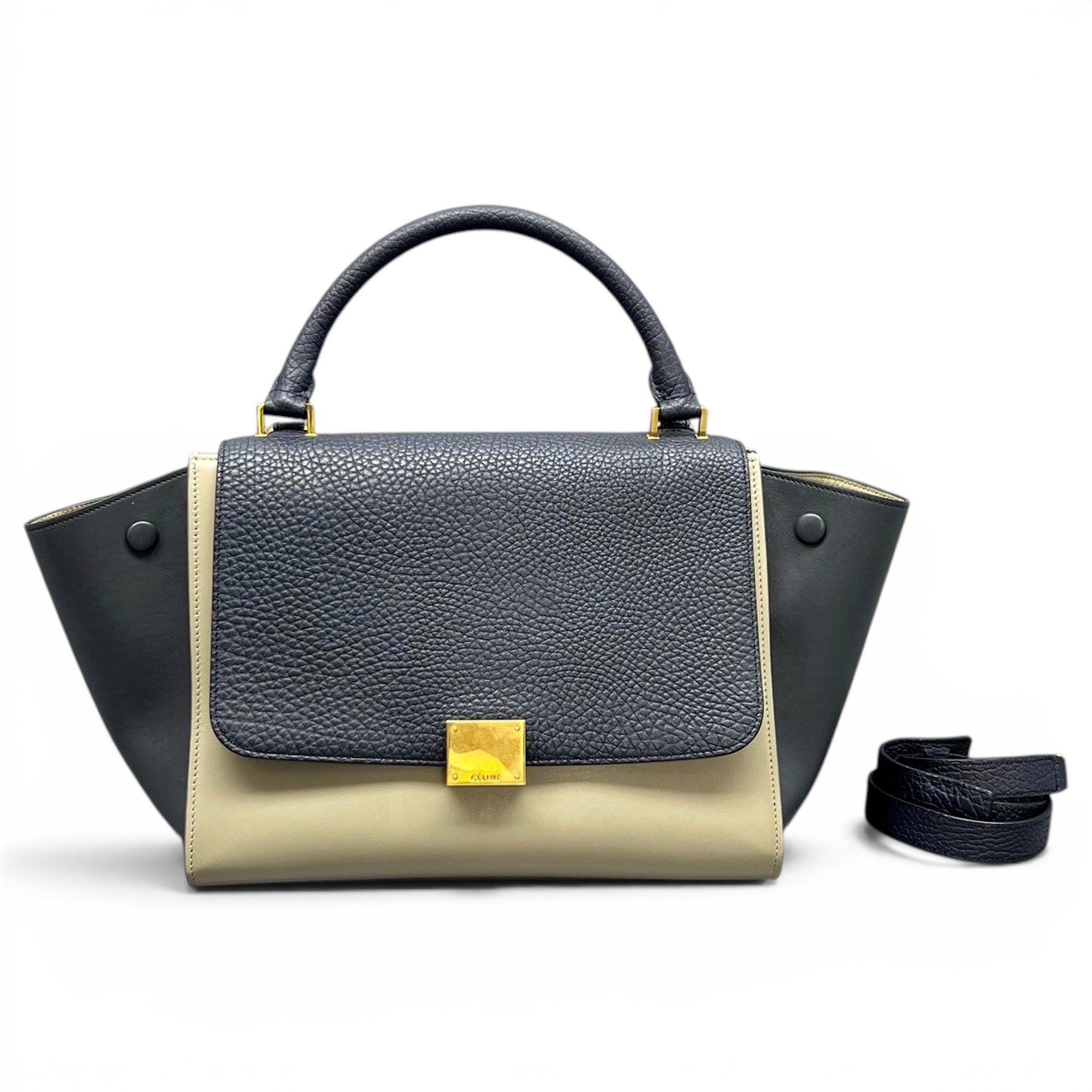 Trapèze leather handbag