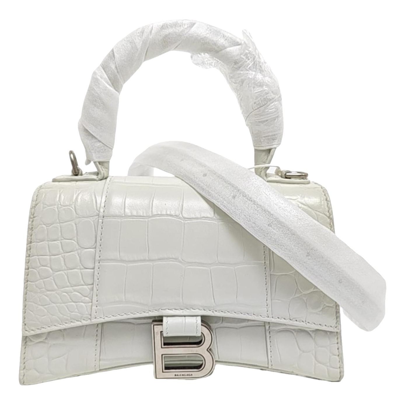 Hourglass leather handbag