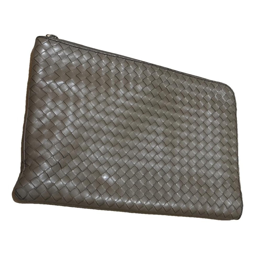 Leather clutch bag