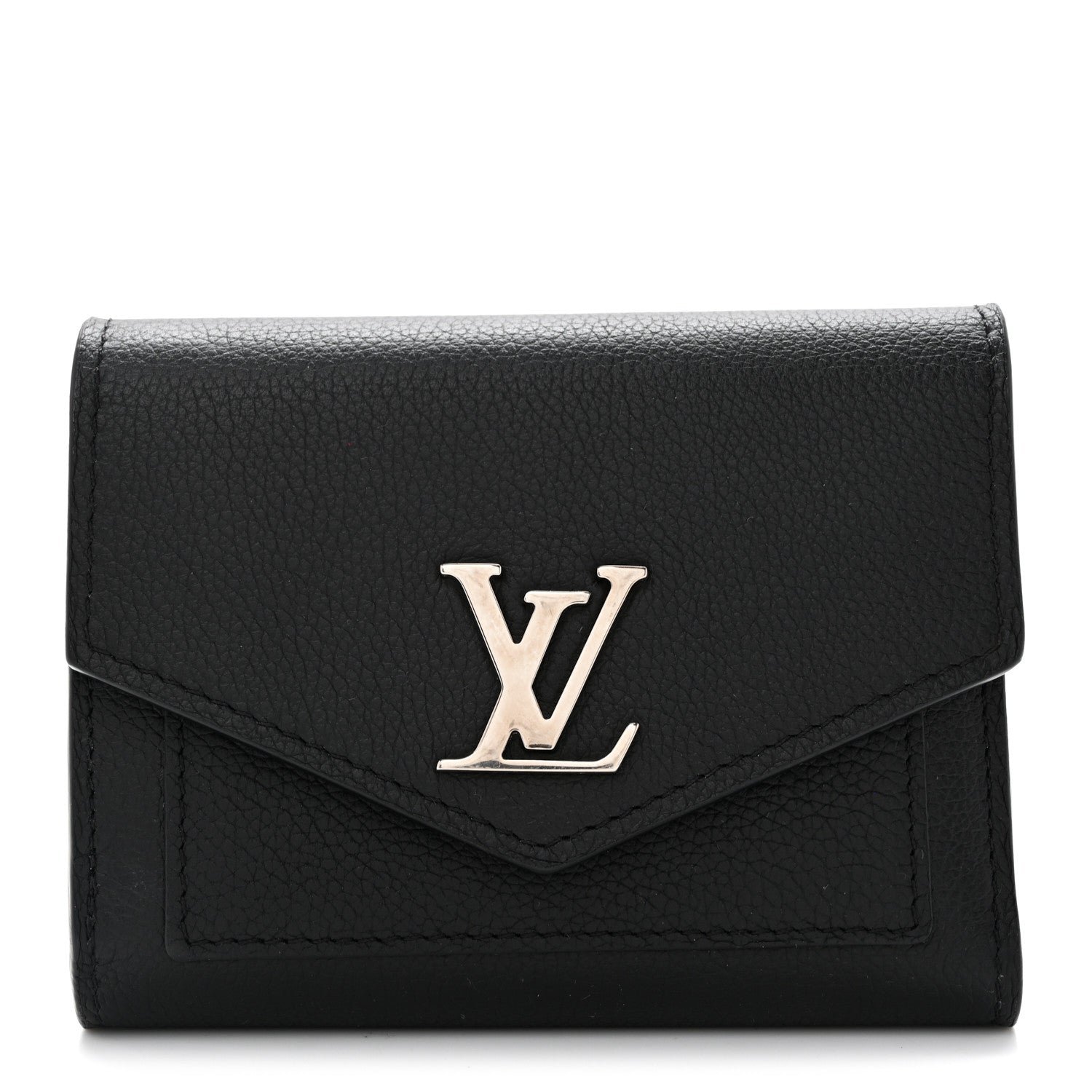 Louis Vuitton Soft Calfskin My Lockme Compact Wallet Black