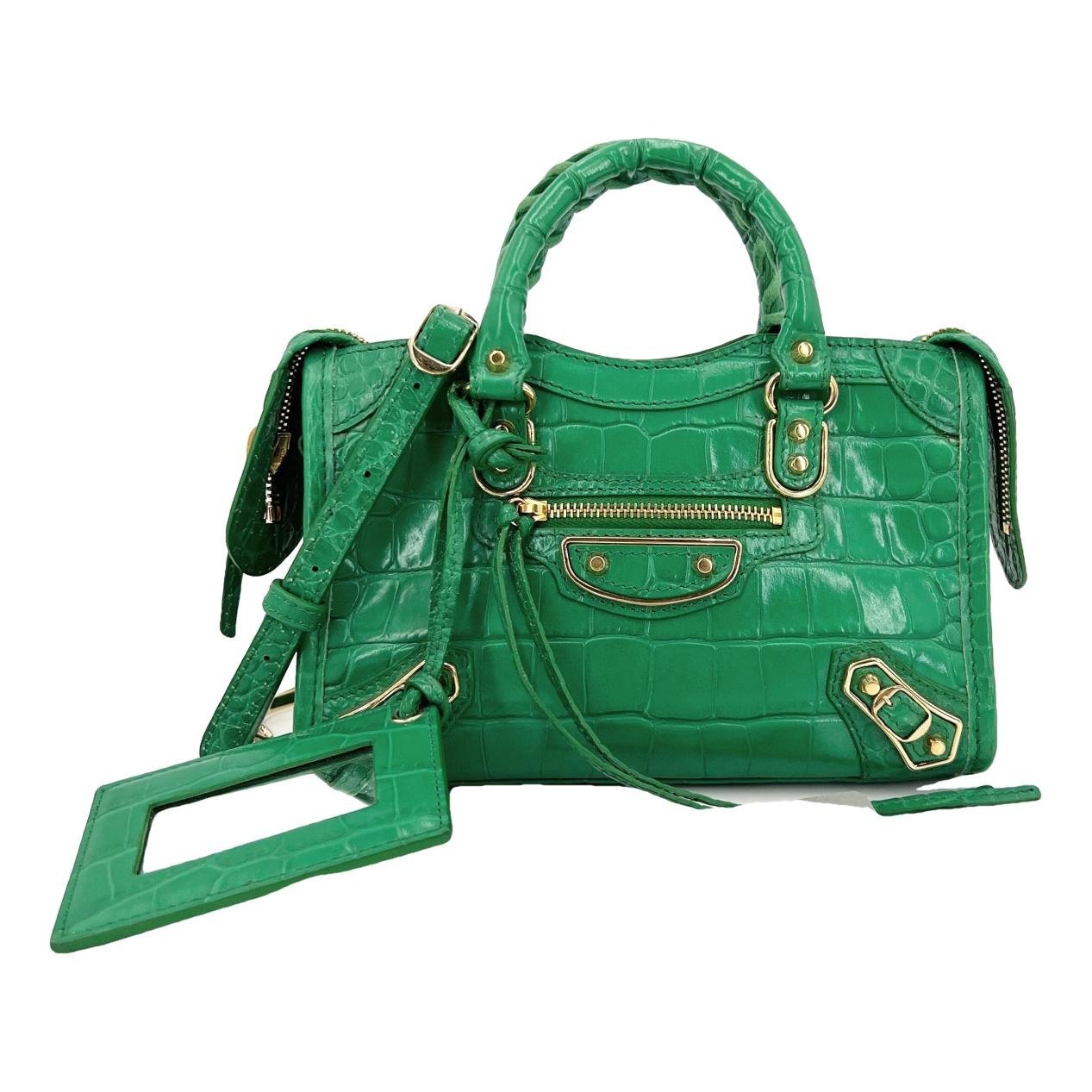 City leather handbag