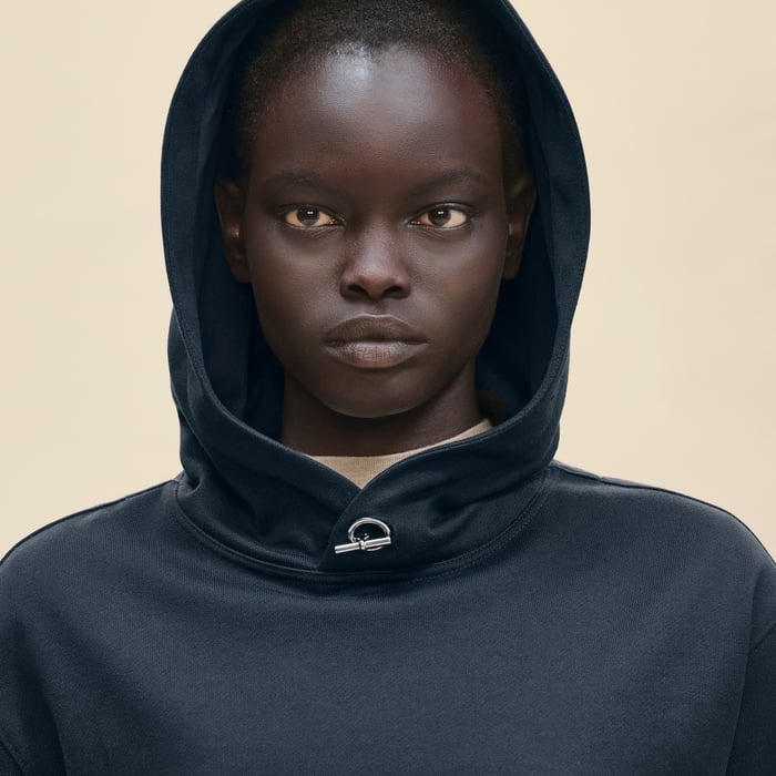 Bleu Marine Hooded Sweatshirt