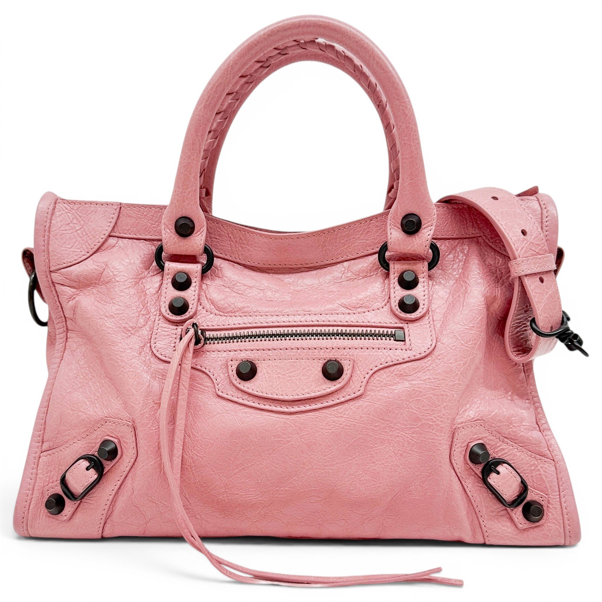 City leather handbag
