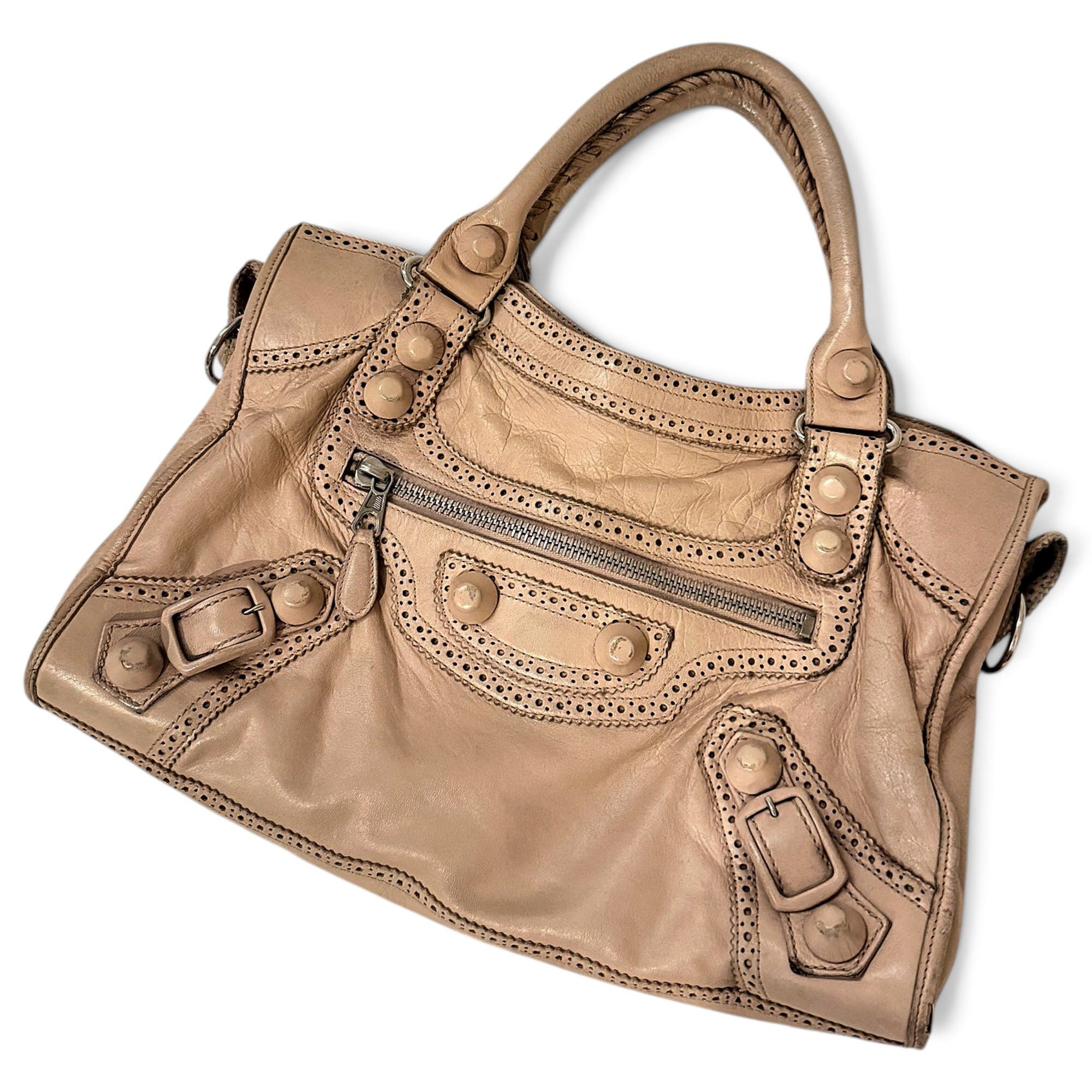 City leather handbag
