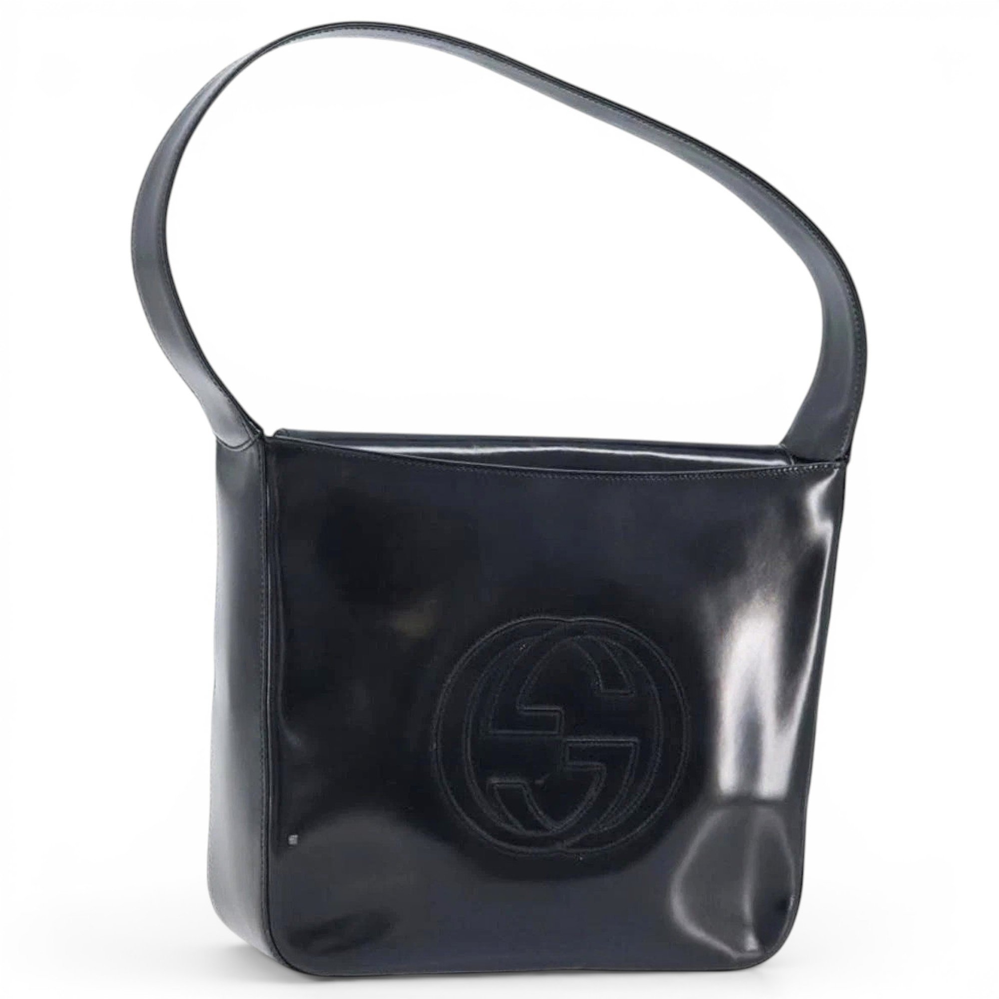 Patent leather handbag