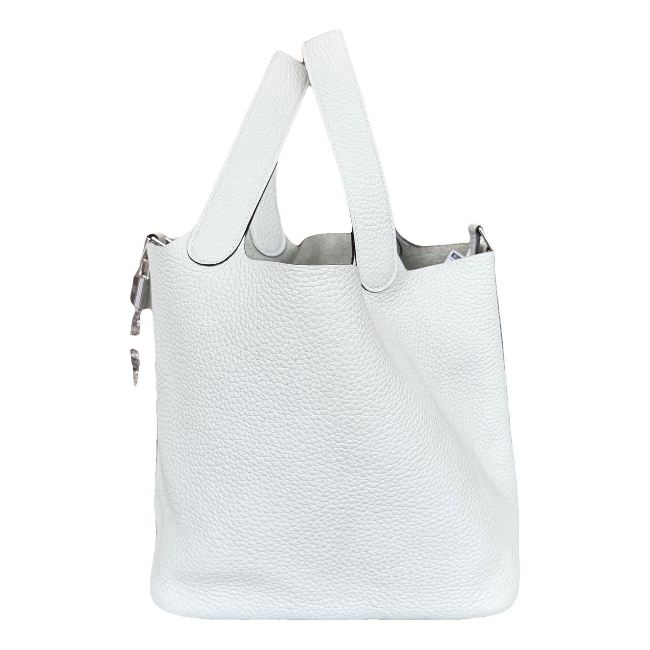Hermes Picotin 22 Handbag Gris Neve Clemence Leather