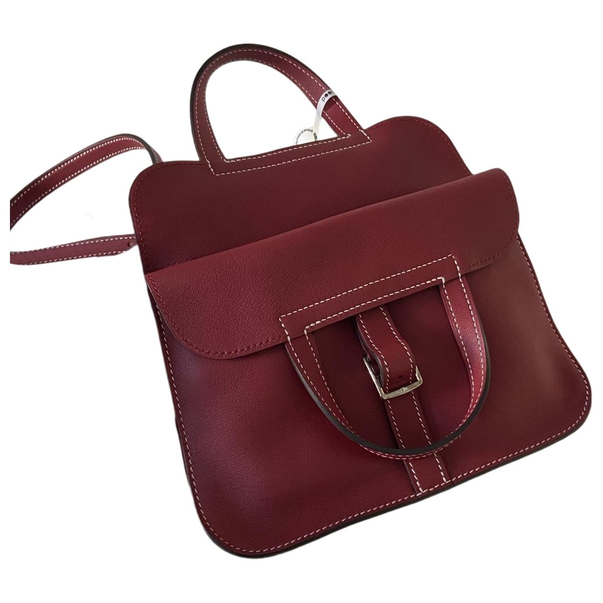 Hermes Halzan Handbag Rouge Grenat