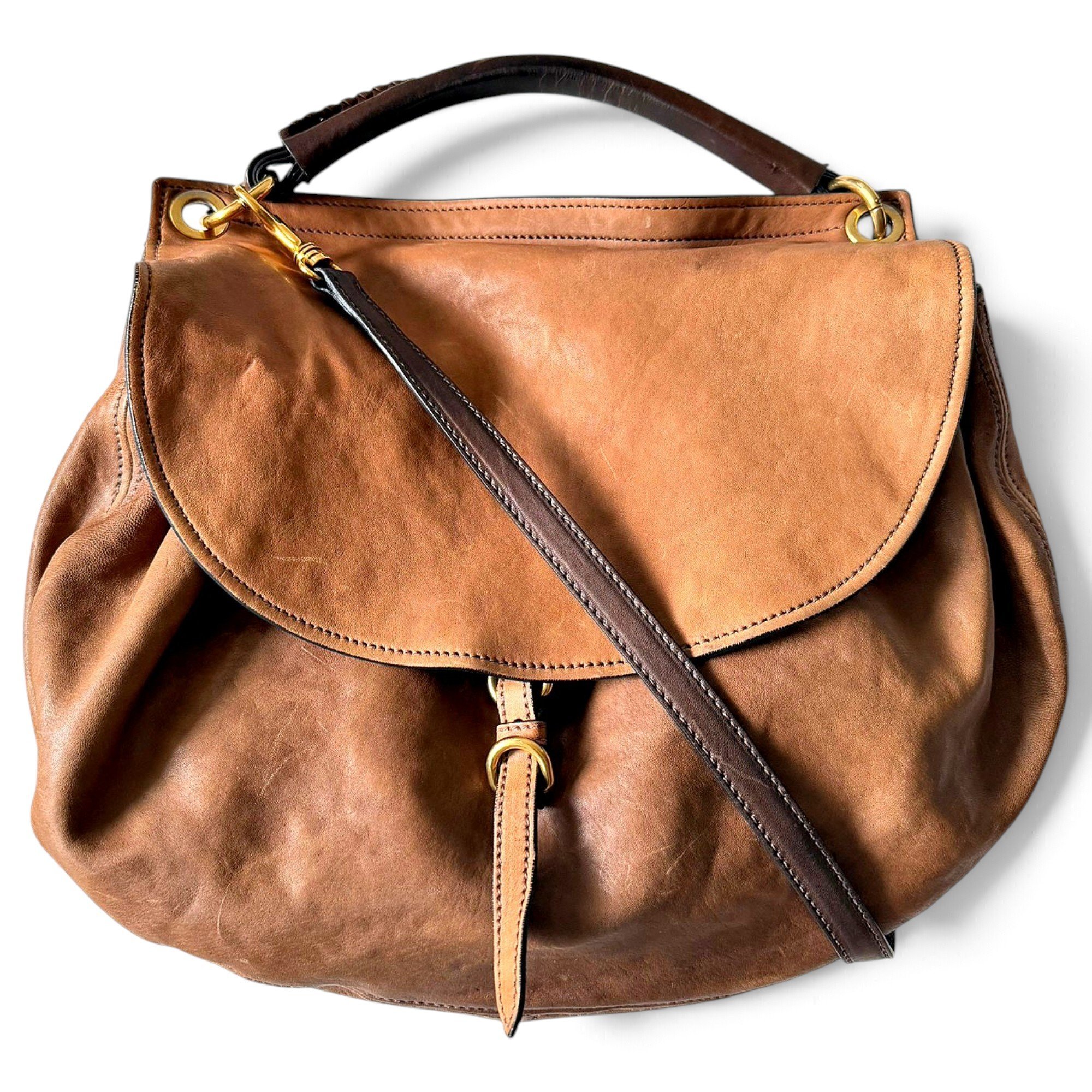 Coffer leather handbag