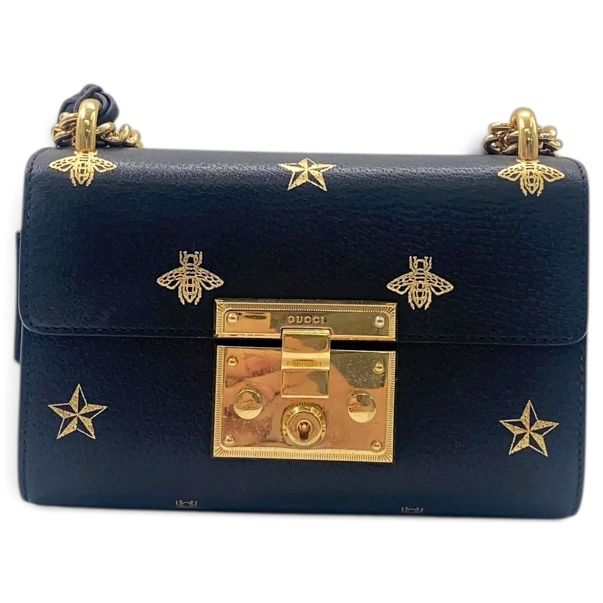 Padlock leather handbag