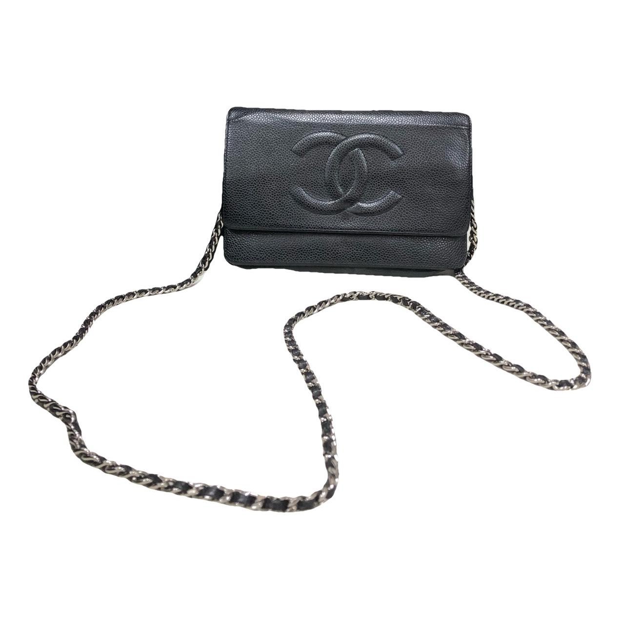 Wallet On Chain Double C leather crossbody bag