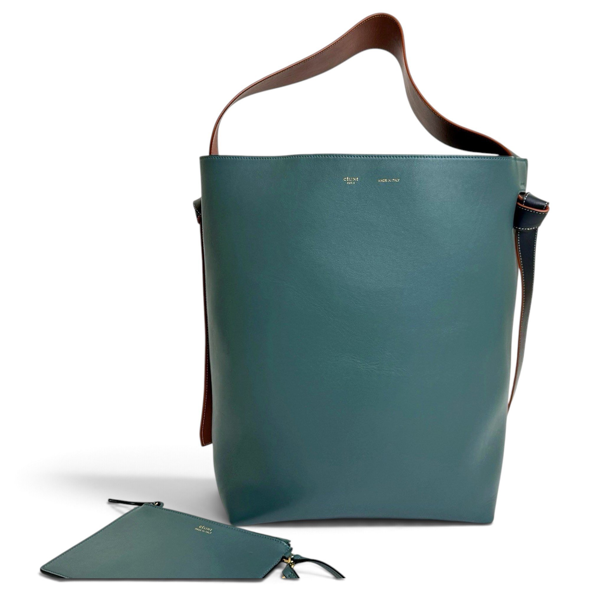 Twisted leather handbag