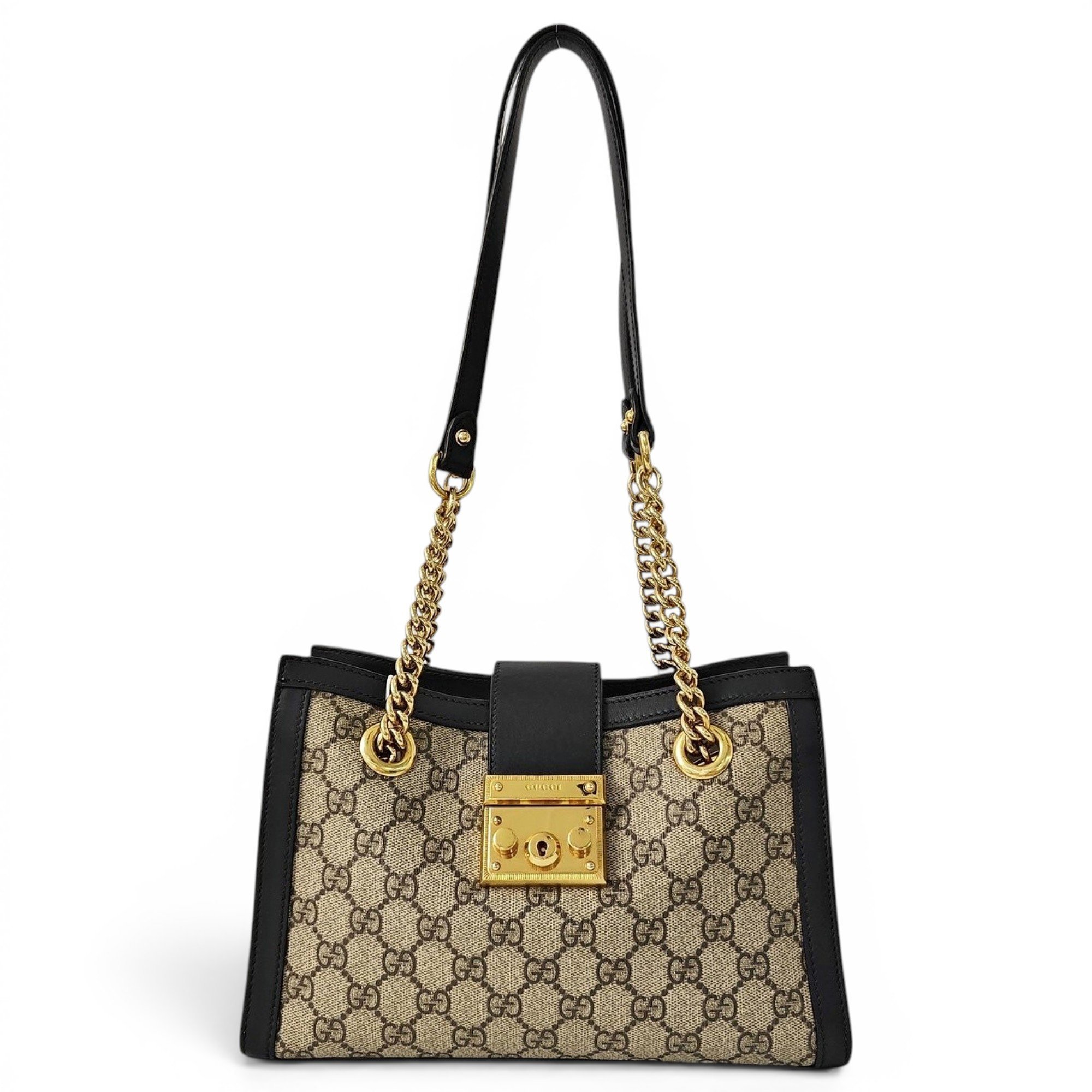 Padlock leather handbag