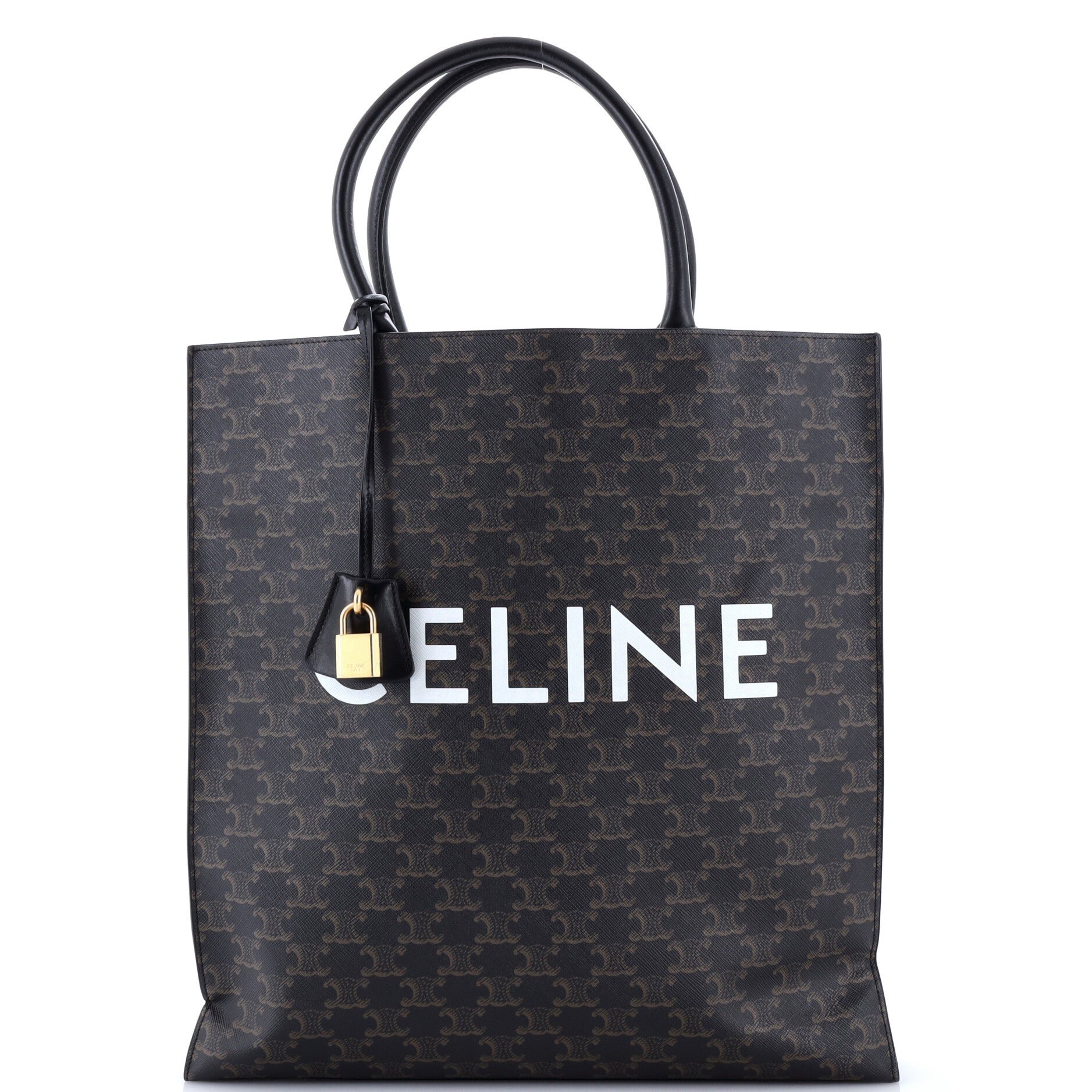Vertical Cabas Tote Triomphe Coated Canvas Large