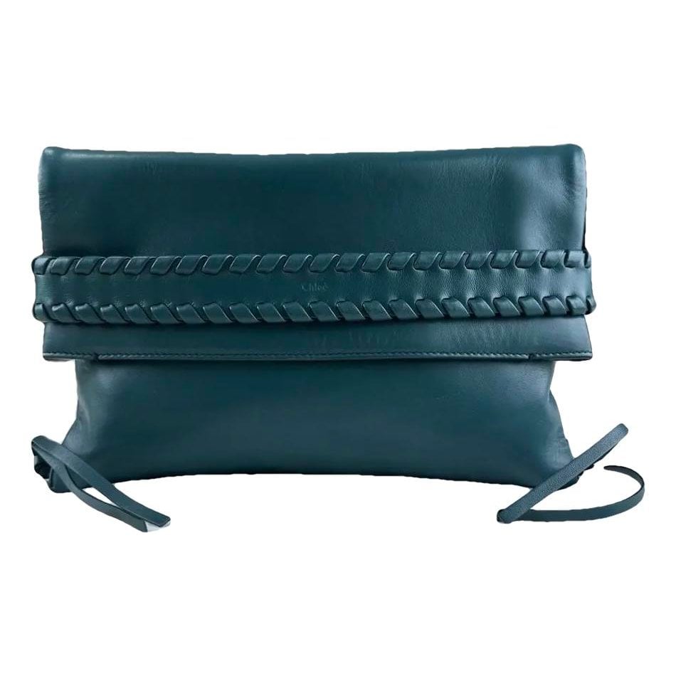 Leather clutch bag