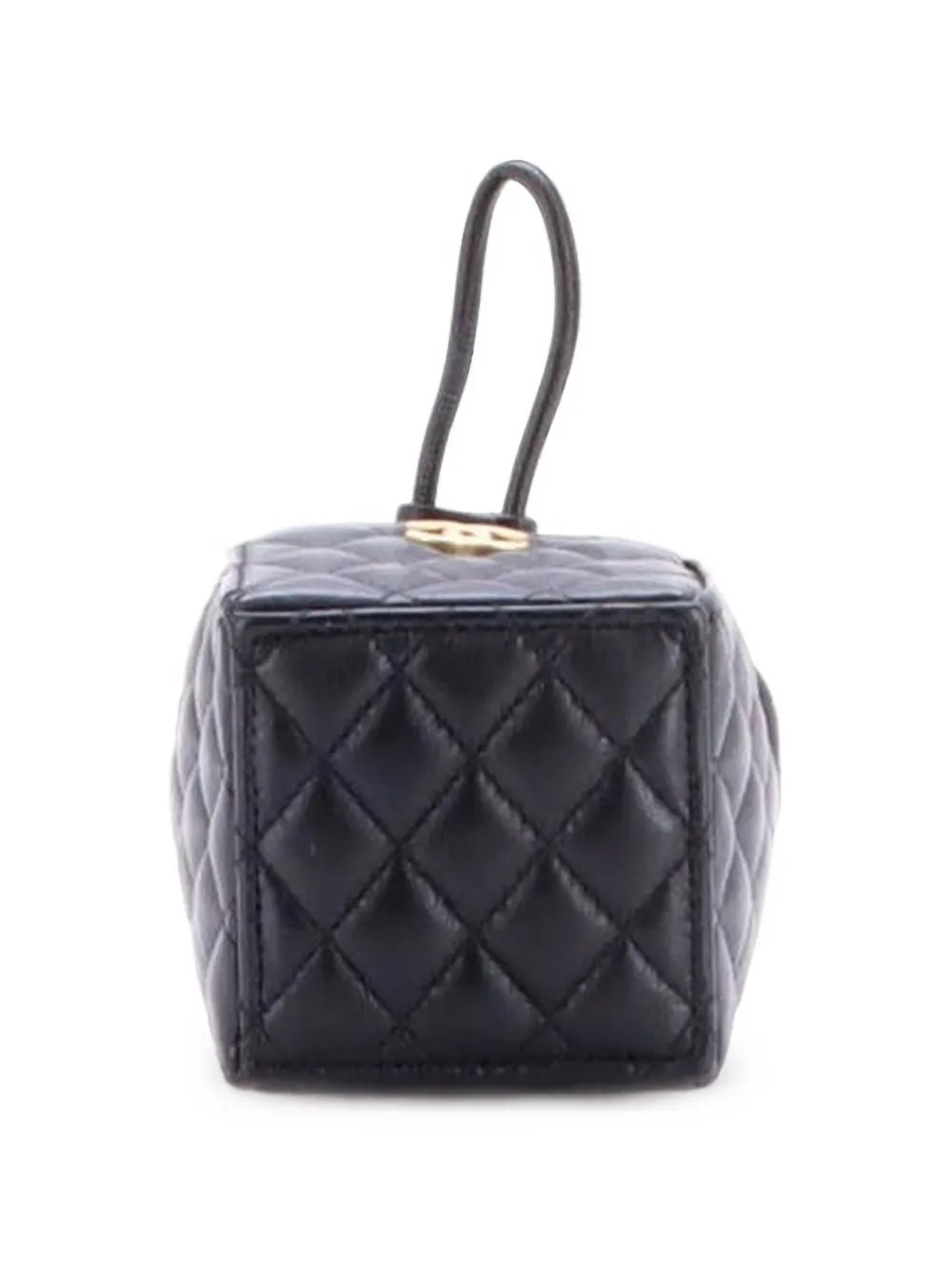 Drawstring Square Quilted Calfskin Mini bucket bag