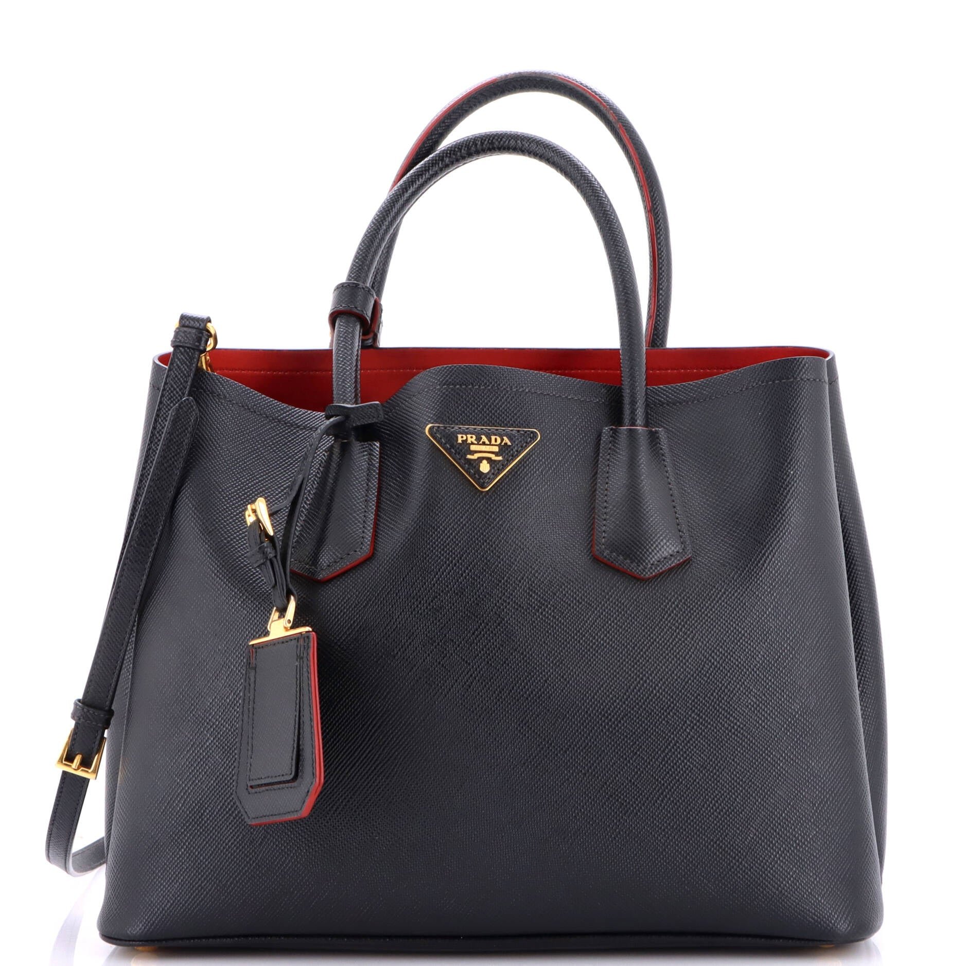 Cuir Double Tote Saffiano Leather Medium