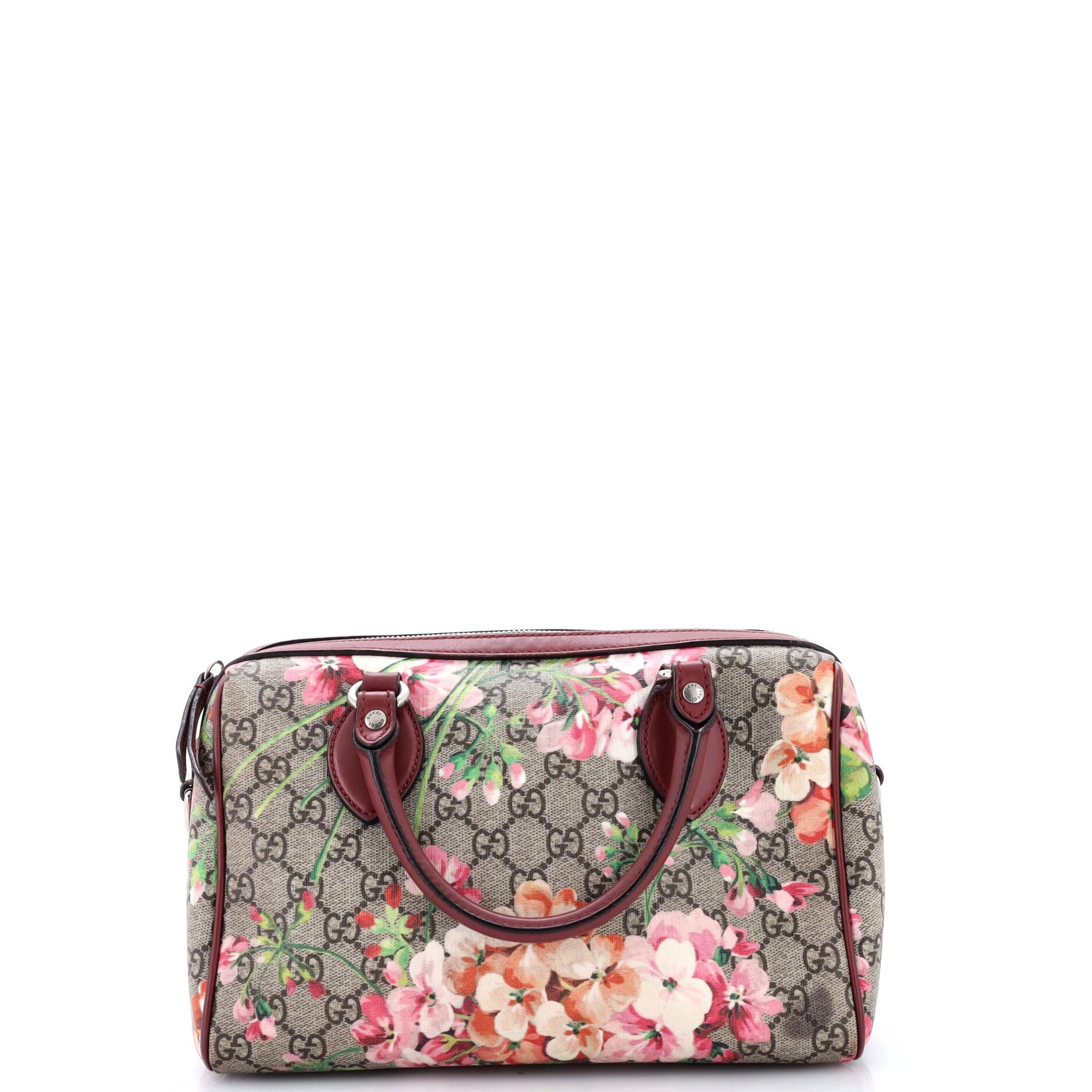 Convertible Boston Bag Blooms Print GG Coated Canvas Small