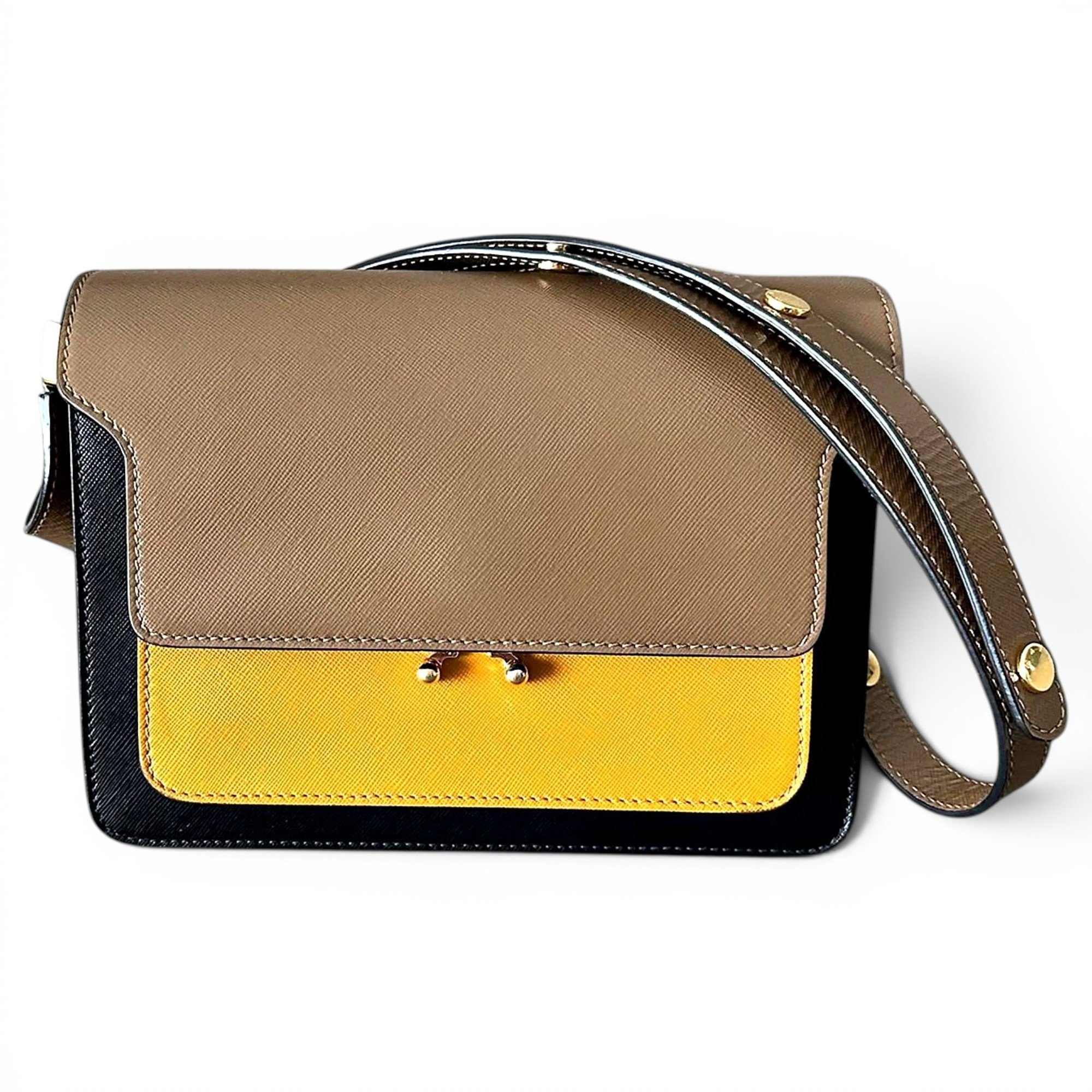 Trunk leather handbag