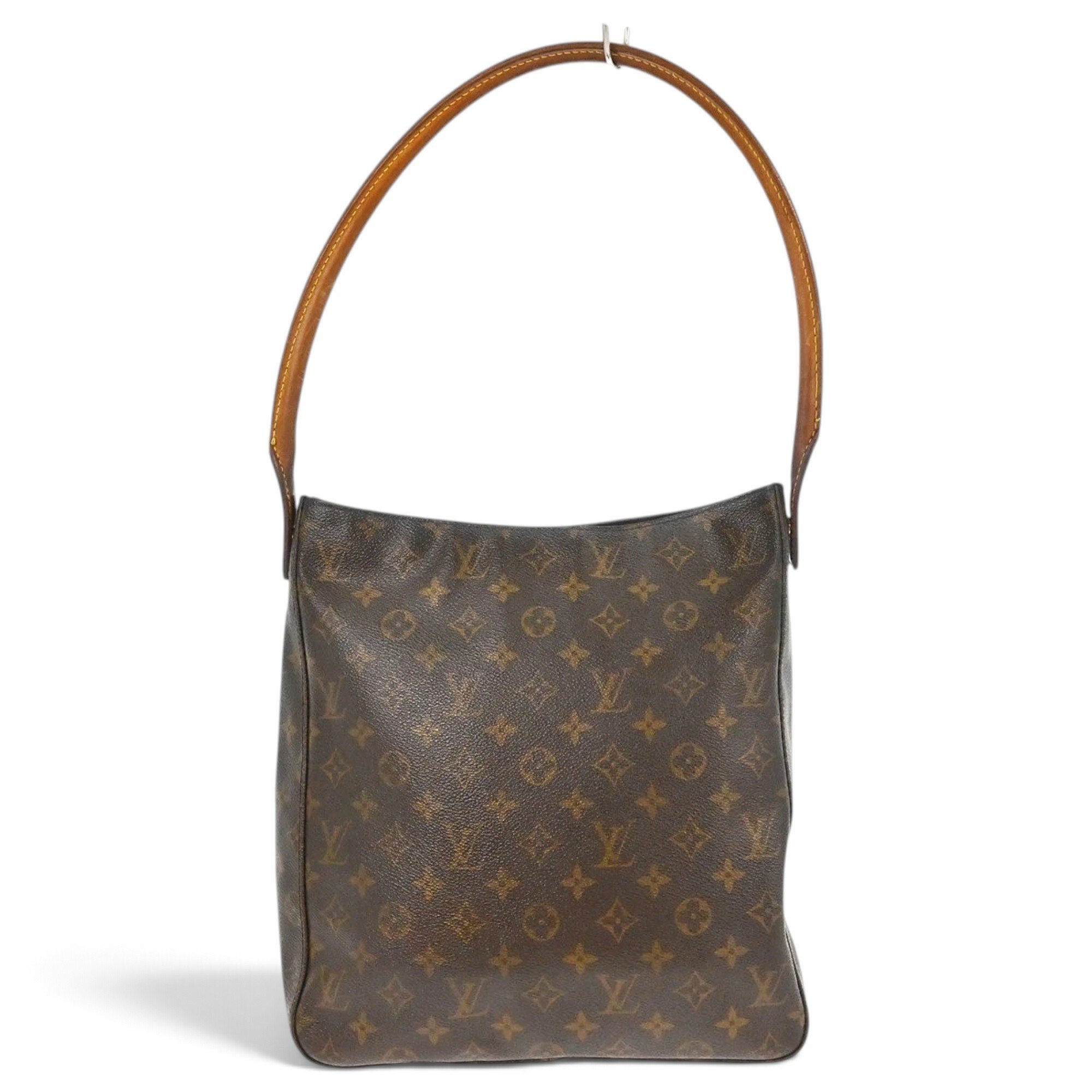 Looping leather handbag