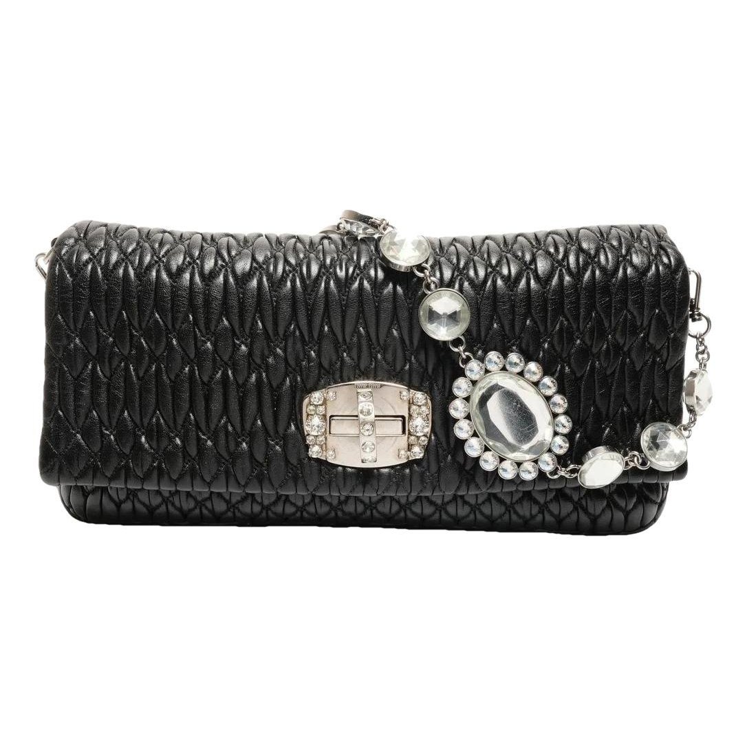 Miu Crystal leather handbag