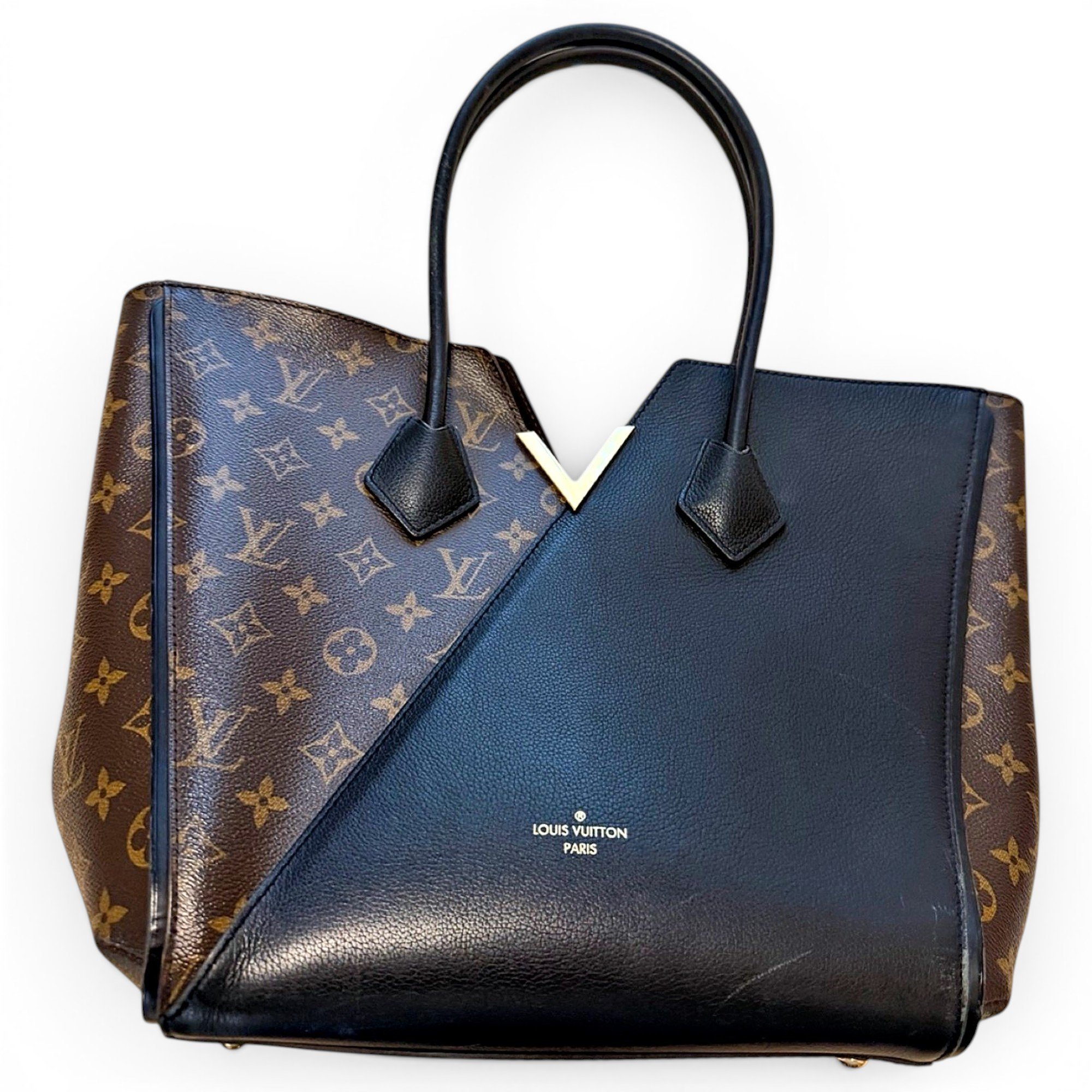 Tote W leather tote