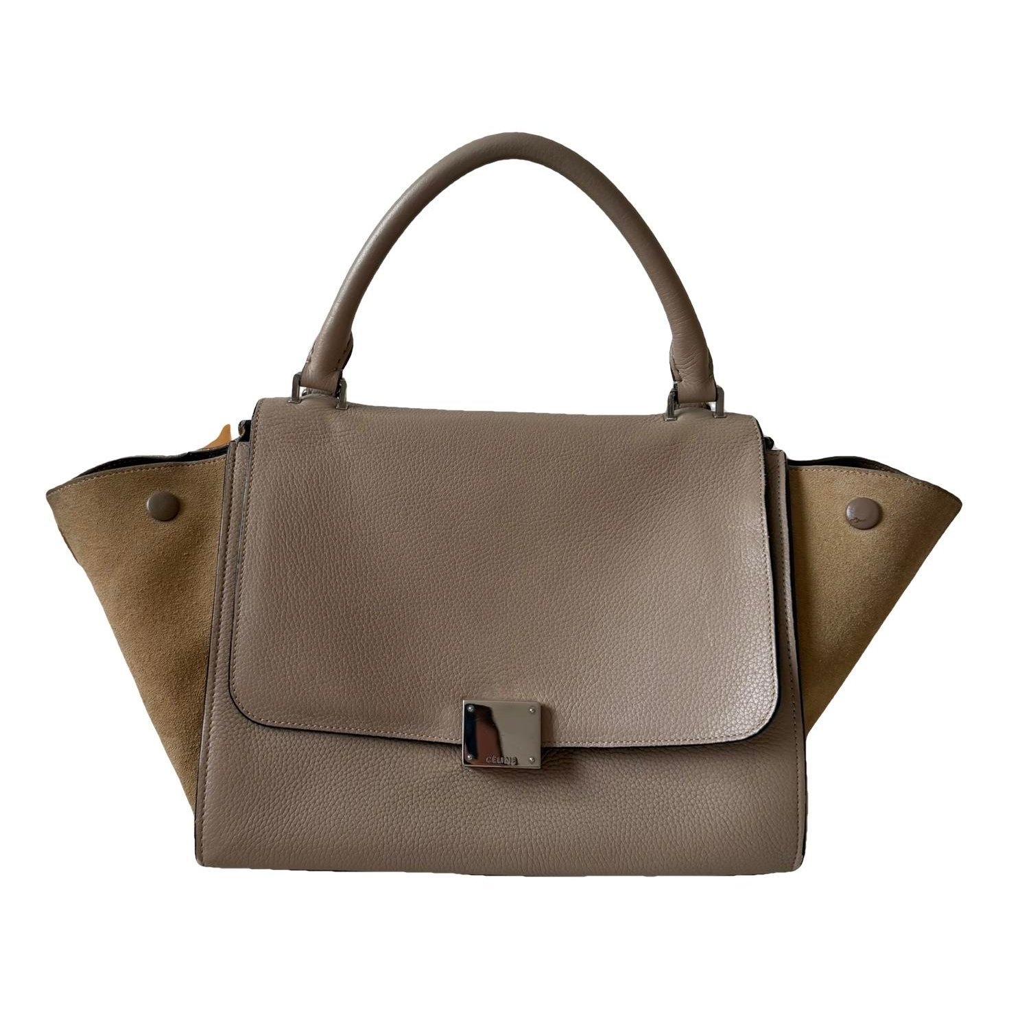 Trapèze leather handbag